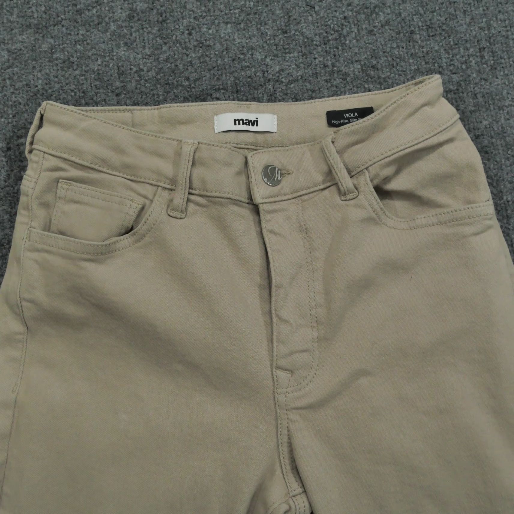 Mavi Mavi Jeans Womens 27 Tan Khaki Viola High Rise Slim Straight Cropped 26x26 Denim Pocket 5-Pocket Beige Cotton Blend Regular Womens Jeans Size 26" / US 2 / IT 38 - 2 Thumbnail