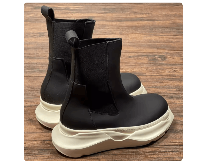 Rick Owens Drkshdw Rick Owens Men's Black Rubber Chunky Chelsea Boots Size US 9 / EU 42 - 2 Thumbnail