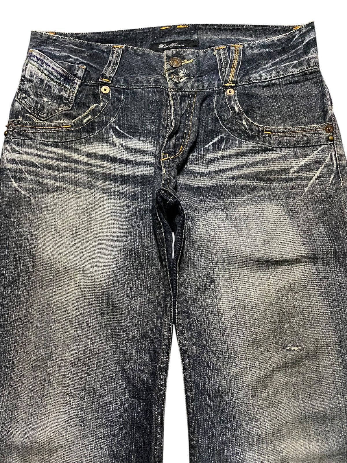 Kapital Rare Authentic Root Three Style Baggy Jeans Buckle Back Size US 33 - 3 Thumbnail