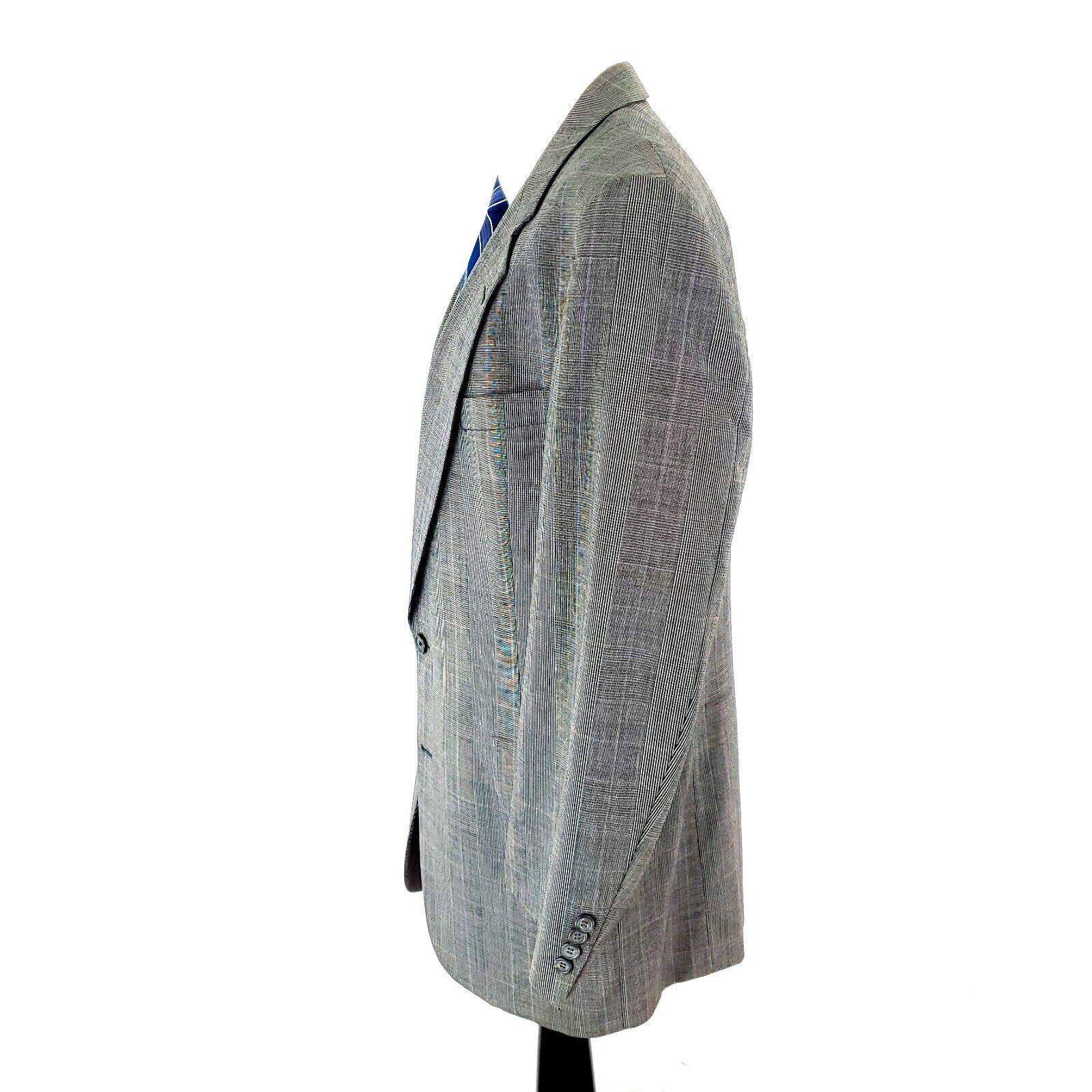 Hart Schaffner Marx DAMAGED Hart Schaffner Marx Wool 2 Button Sport Coat 44R Gra Size 44R - 4 Thumbnail