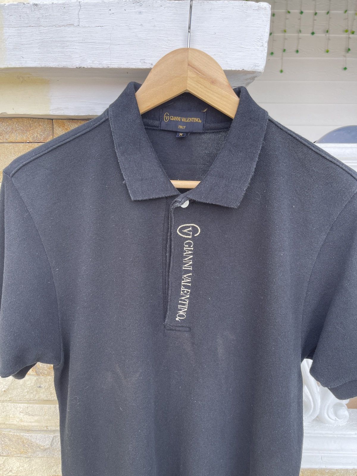 Gianni Valentino × Vintage Last Drop🔥Rare🔥Vintage GIANNI VALENTINO Spellout Polo Shirt Size US M / EU 48-50 / 2 - 2 Thumbnail