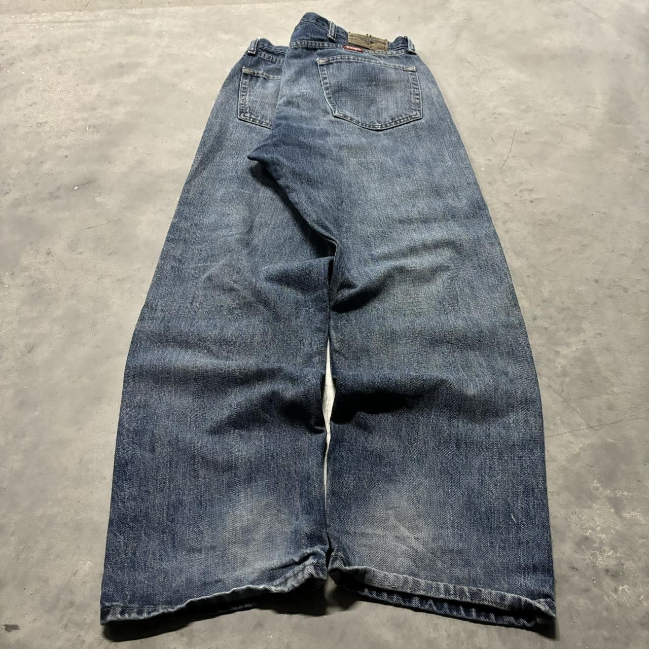 Japanese Brand × Vintage Crazy Vintage Y2K/2000s Grunge Faded Dark Wash Denim Jeans! Size US 38 / EU 54 - 4 Thumbnail