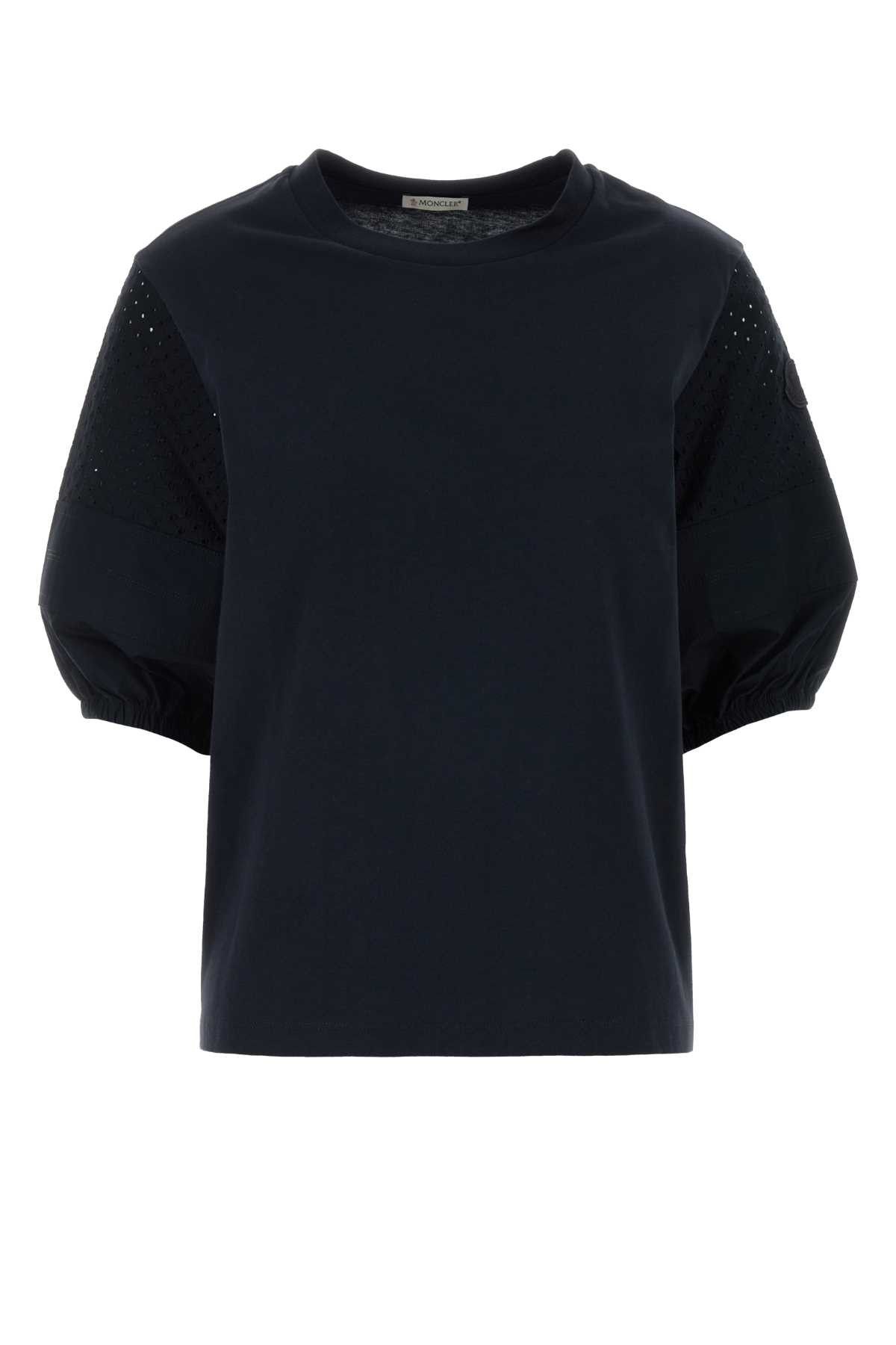 Moncler Navy Blue Cotton T-Shirt Size M / US 6-8 / IT 42-44 - 1 Thumbnail
