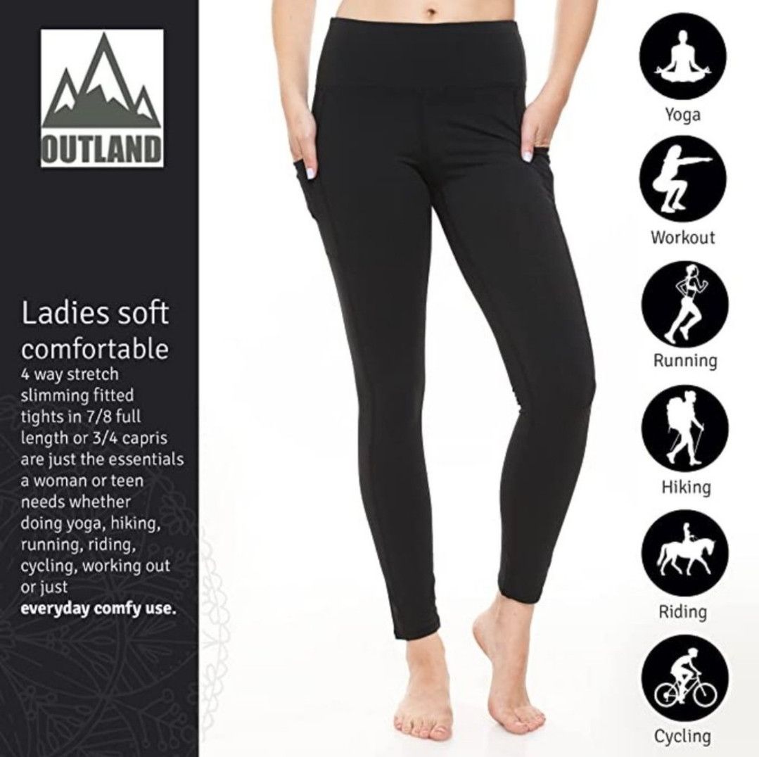 Other Outland XS/S NEW Leggings Black Full Length High Waisted Size 27" / US 4 / IT 40 - 12 Thumbnail