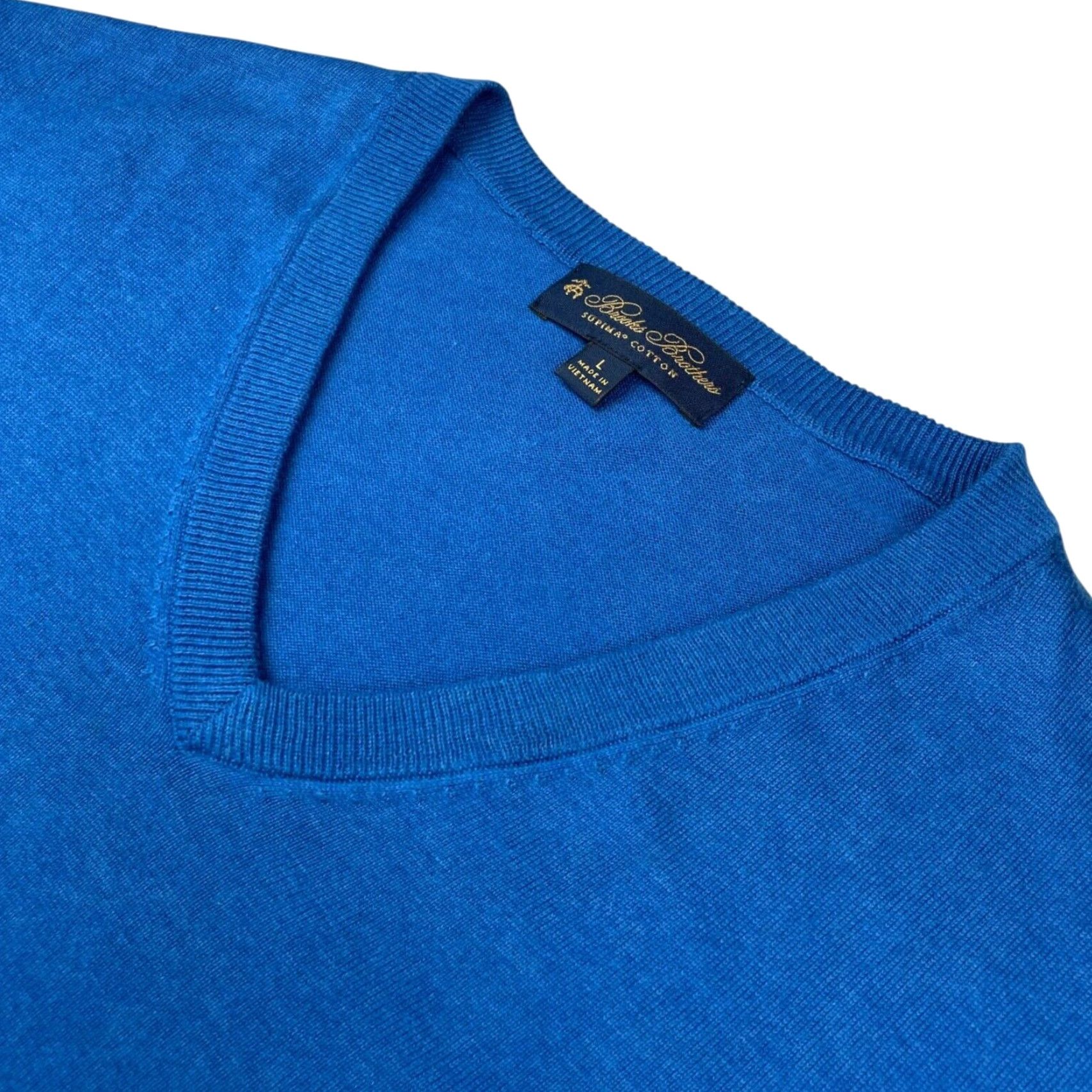 Brooks Brothers Brooks Brothers Men’s 100% Supima Cotton V-Neck Pullover Sweater Blue Large Size US L / EU 52-54 / 3 - 2 Thumbnail