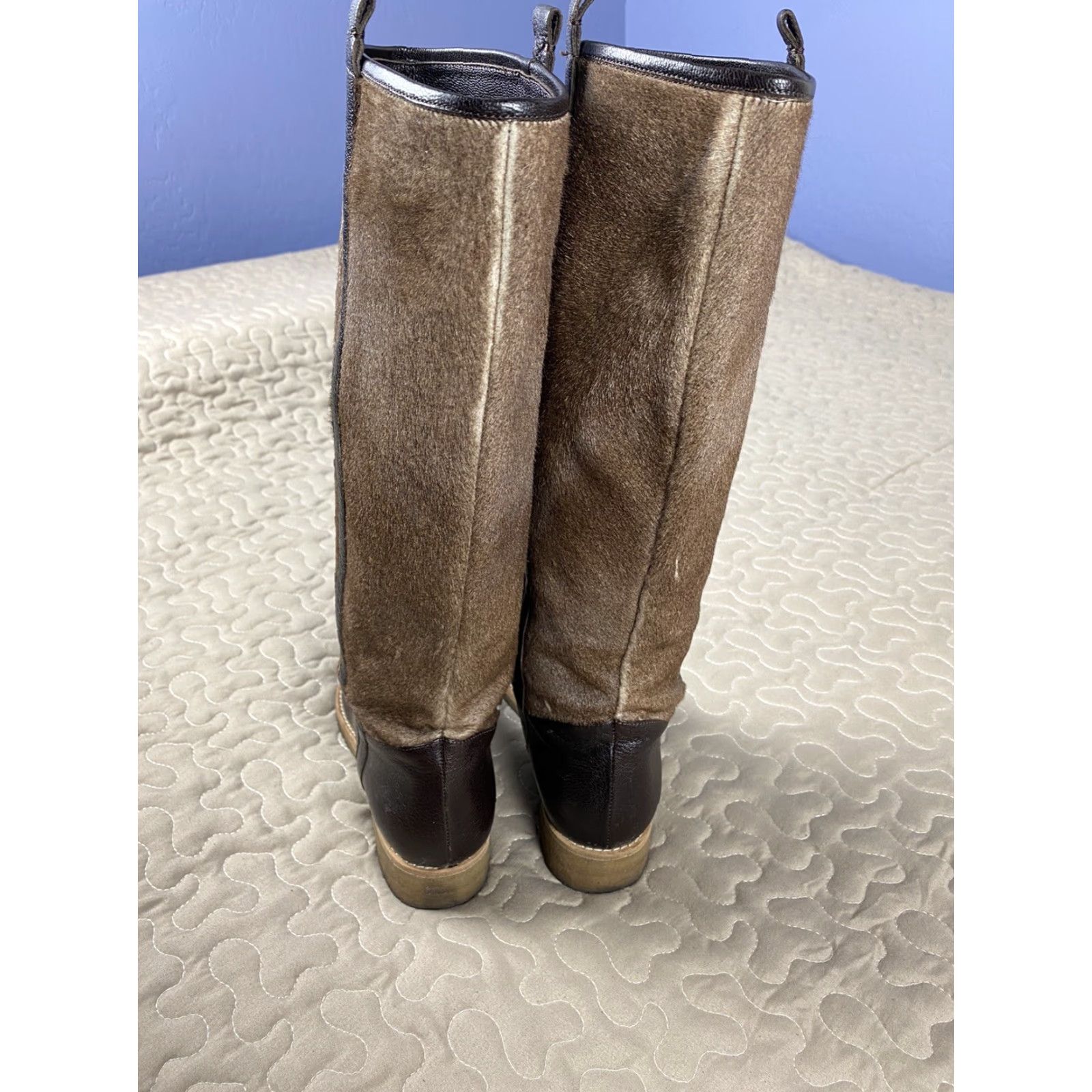 Skin VINTAGE Gunex Made In Italy Deer Skin Fur Hide Leather Riding Boots Womens Sz 6 Brown Fur Upper Lining Boots Womens US 6 Mens? Size US 6 / IT 36 - 6 Thumbnail