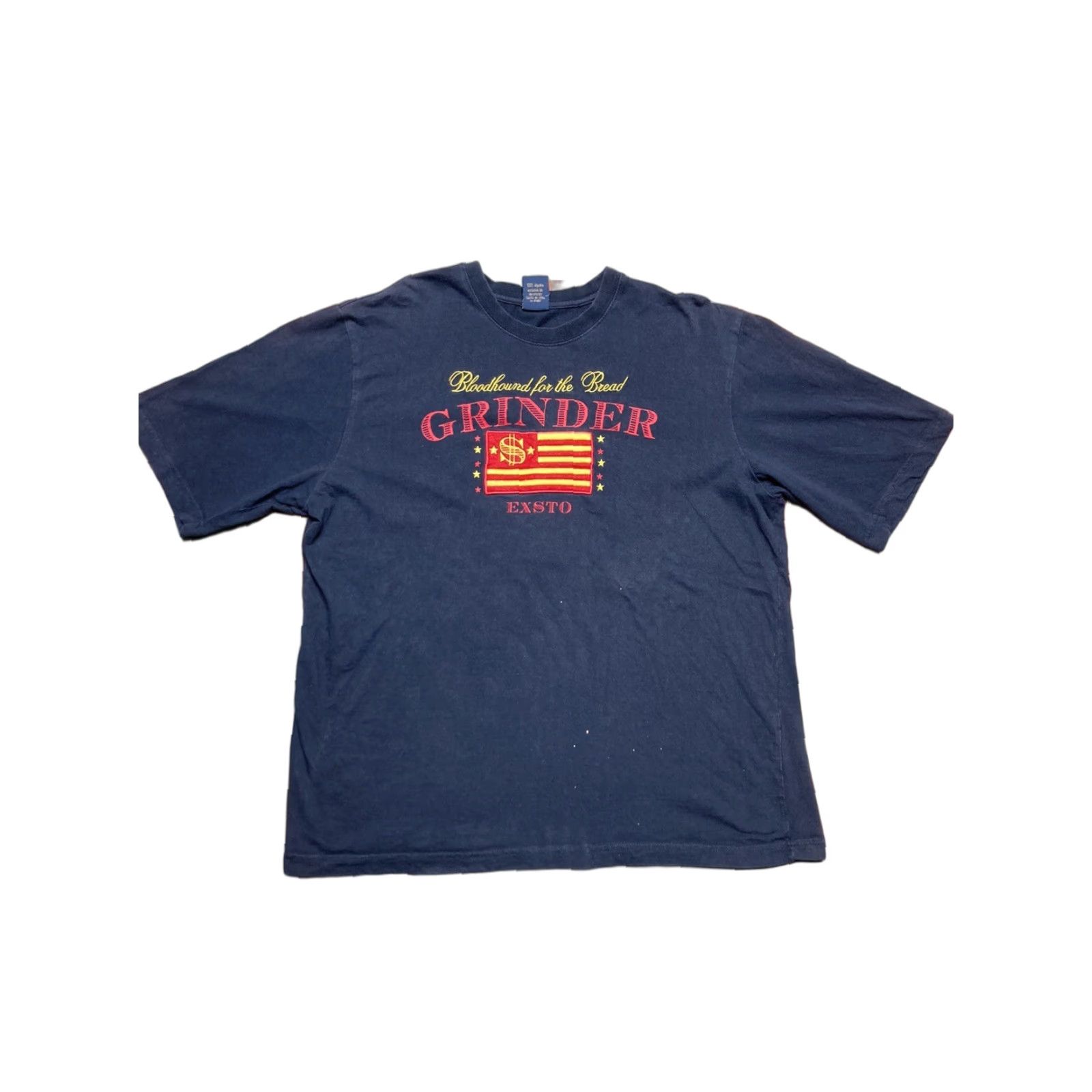 Bodega VINTAGE Exsto T-Shirt Boots Blue Large Mens Bloodhound for the Bread Grinder Cash 29” Length 24” Pit to Pit G3 Size US L / EU 52-54 / 3 - 1 Thumbnail