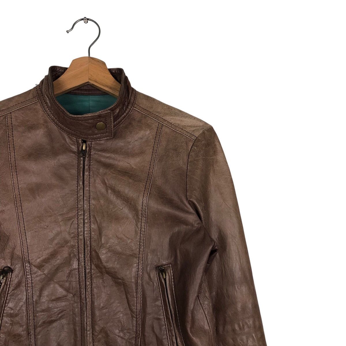 Japanese Brand 📌Vintage Cropped Biker Leather Jacket Milpano Issey Miyake Size US M / EU 48-50 / 2 - 7 Thumbnail