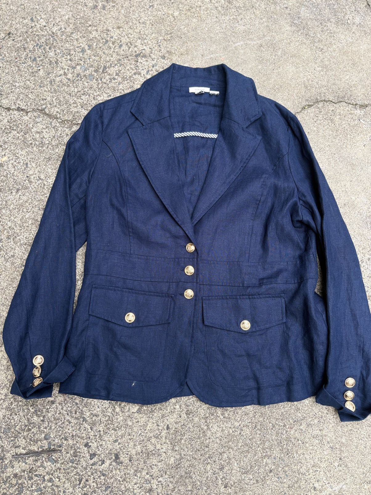 Other Navy 100% Linen Blazer Size M / US 6-8 / IT 42-44 - 1 Thumbnail