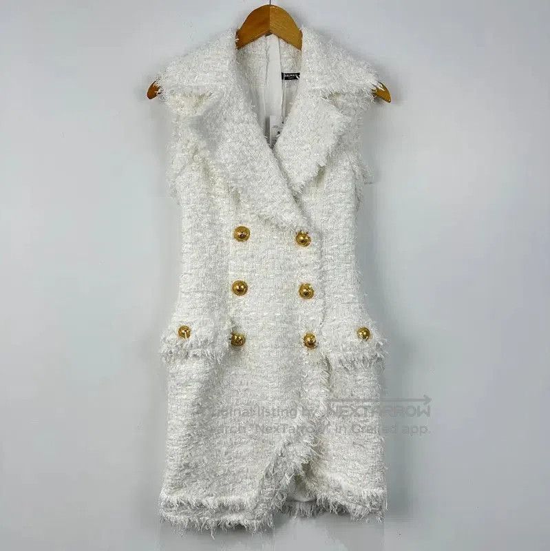 Balmain Balmain White Cotton Dress Size S . Size S / US 4 / IT 40 - 1 Thumbnail