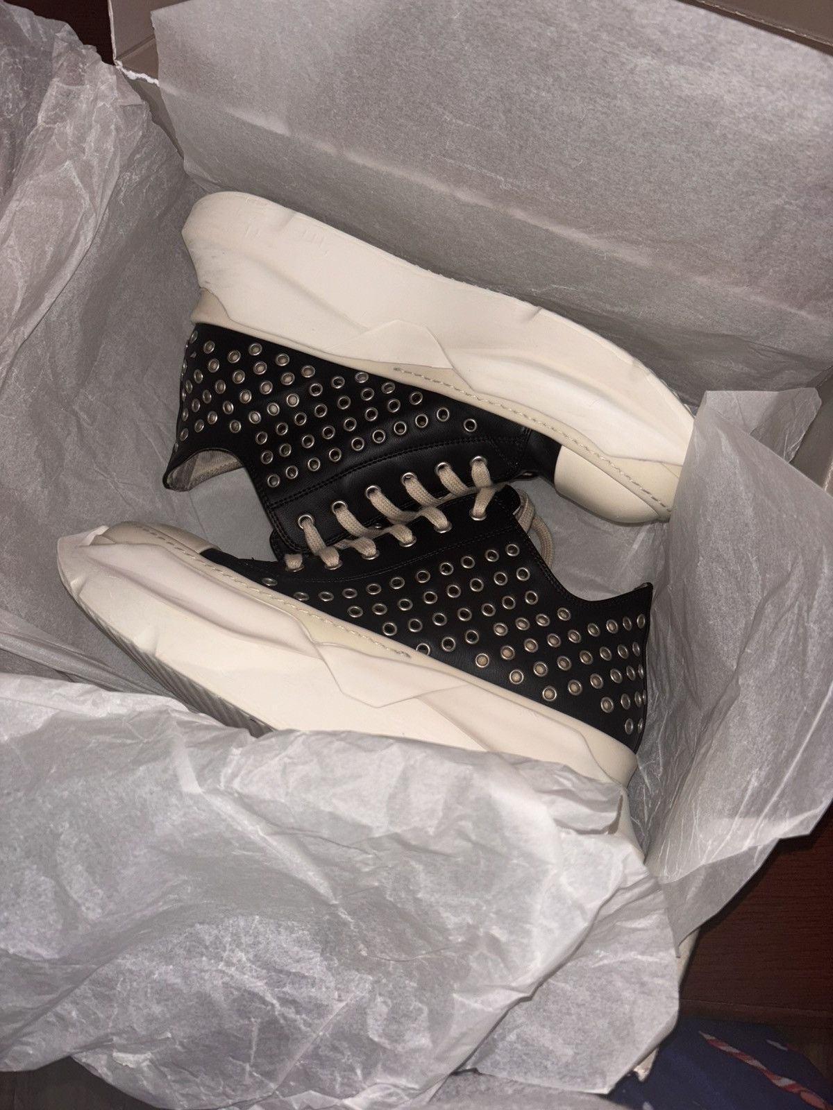 Rick Owens Drkshdw RICK OWENS DRKSHDW Black Edfu Abstract Sneakers Size 41.5 Size US 8.5 / EU 41-42 - 10 Thumbnail