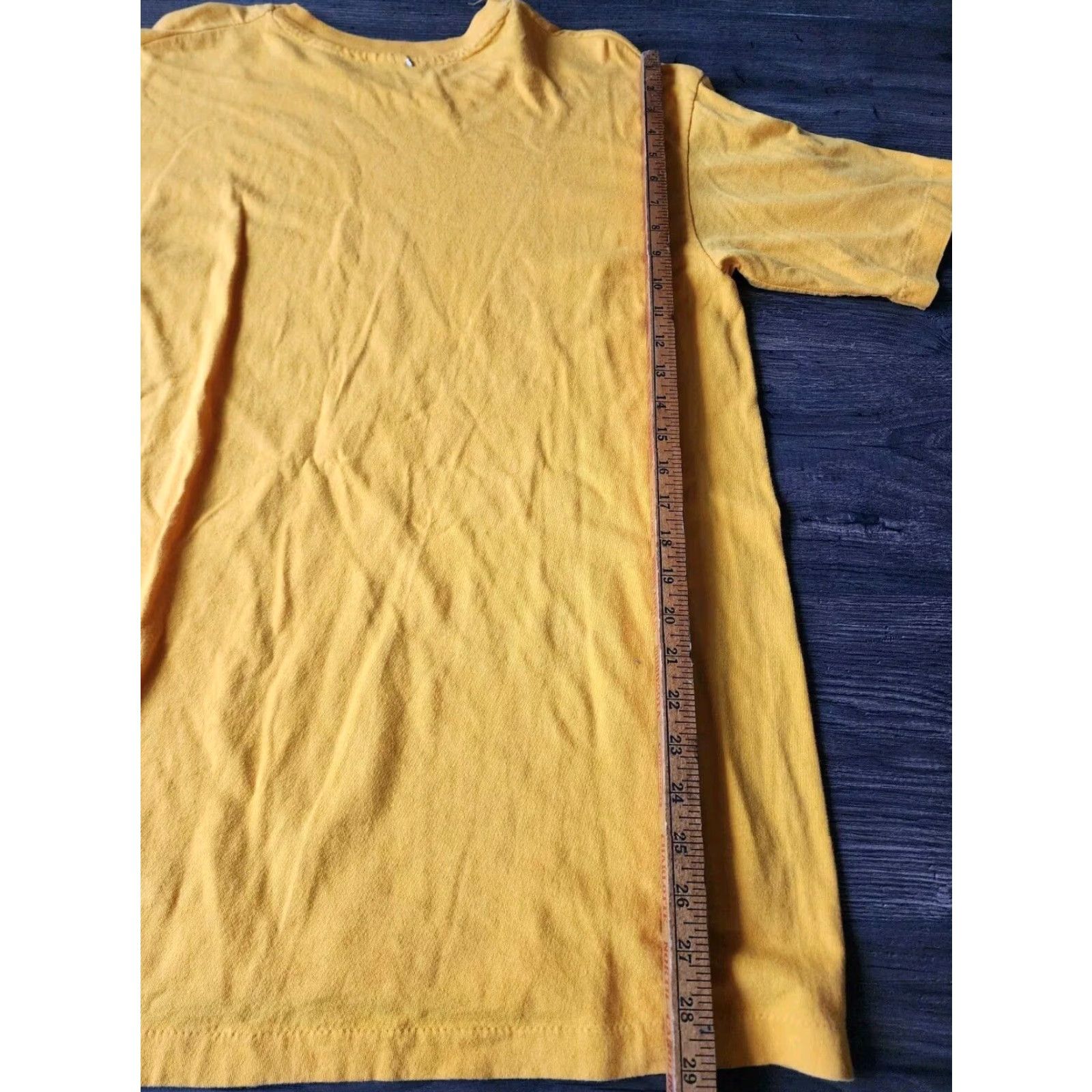 Vintage Vintage Men's L T-Shirt 1980s One World Family Peace Cotton Short Sleeve Yellow Hippy +1XL Size US L / EU 52-54 / 3 - 3 Thumbnail