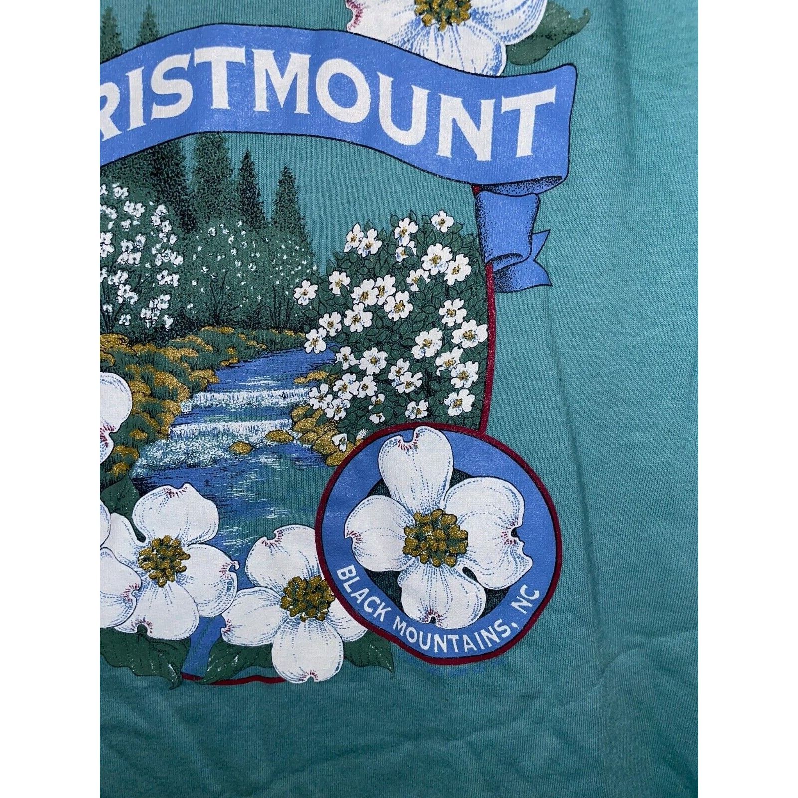 Jerzees Vintage Christmount Shirt Black Mountains NC Tee Large 90s Size US L / EU 52-54 / 3 - 4 Thumbnail