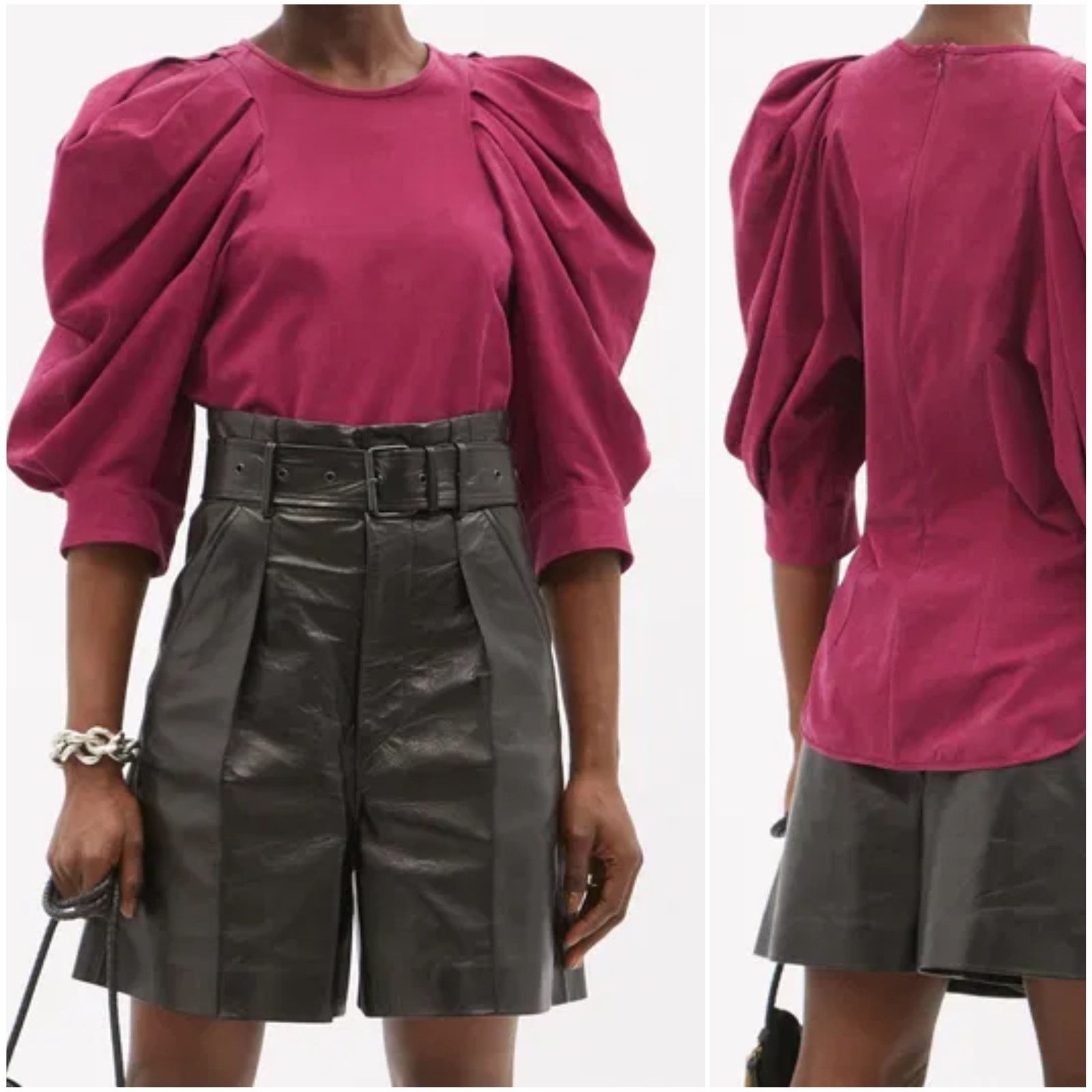 Isabel Marant ISABEL MARANT $805 Surya Balloon Sleeve Crepe Top size 42 Size M / US 6-8 / IT 42-44 - 1 Thumbnail