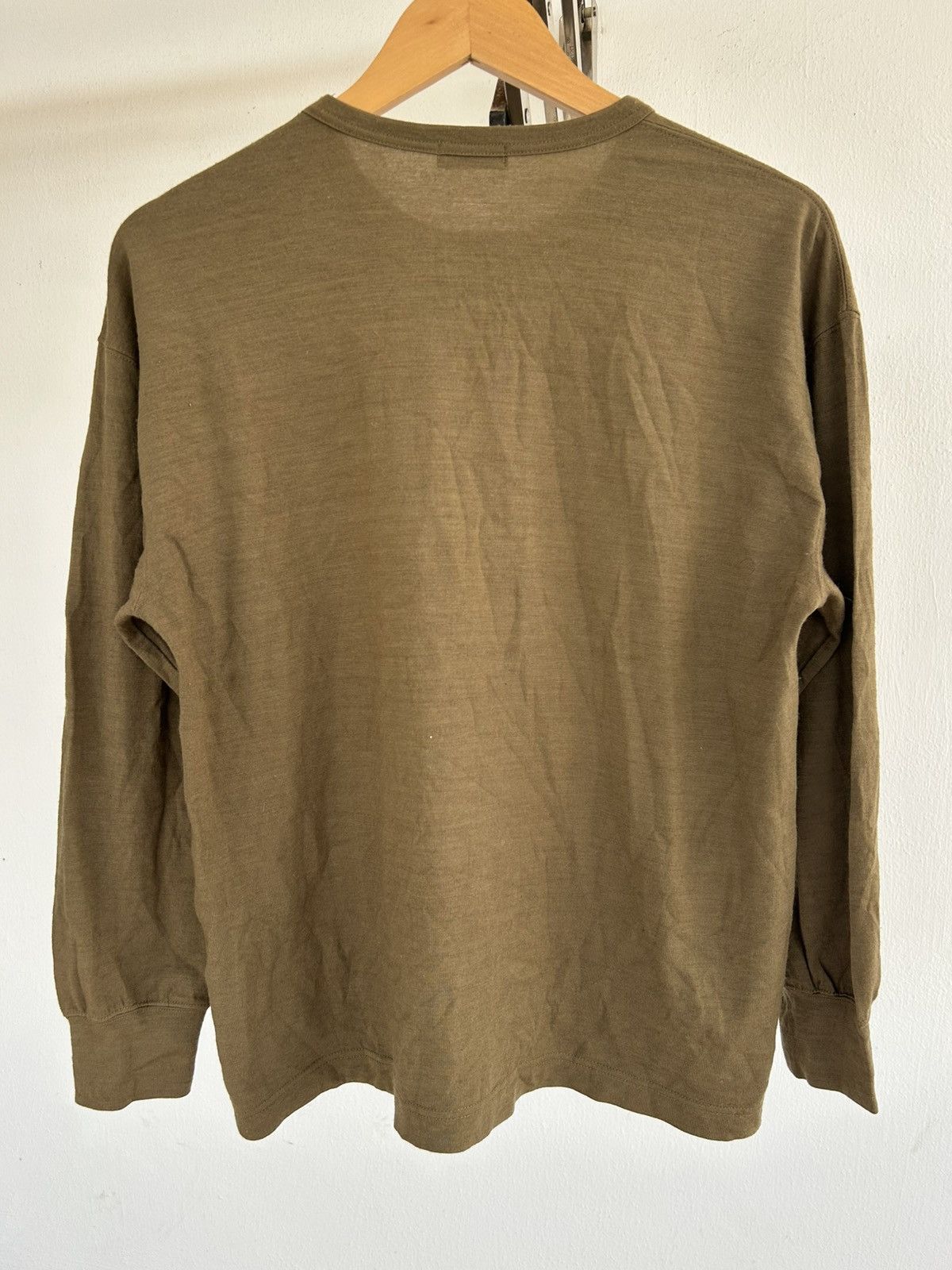 Comme des Garcons Homme Plus CDGH+ Plain Army Green Longsleeve Wool Size US M / EU 48-50 / 2 - 2 Thumbnail