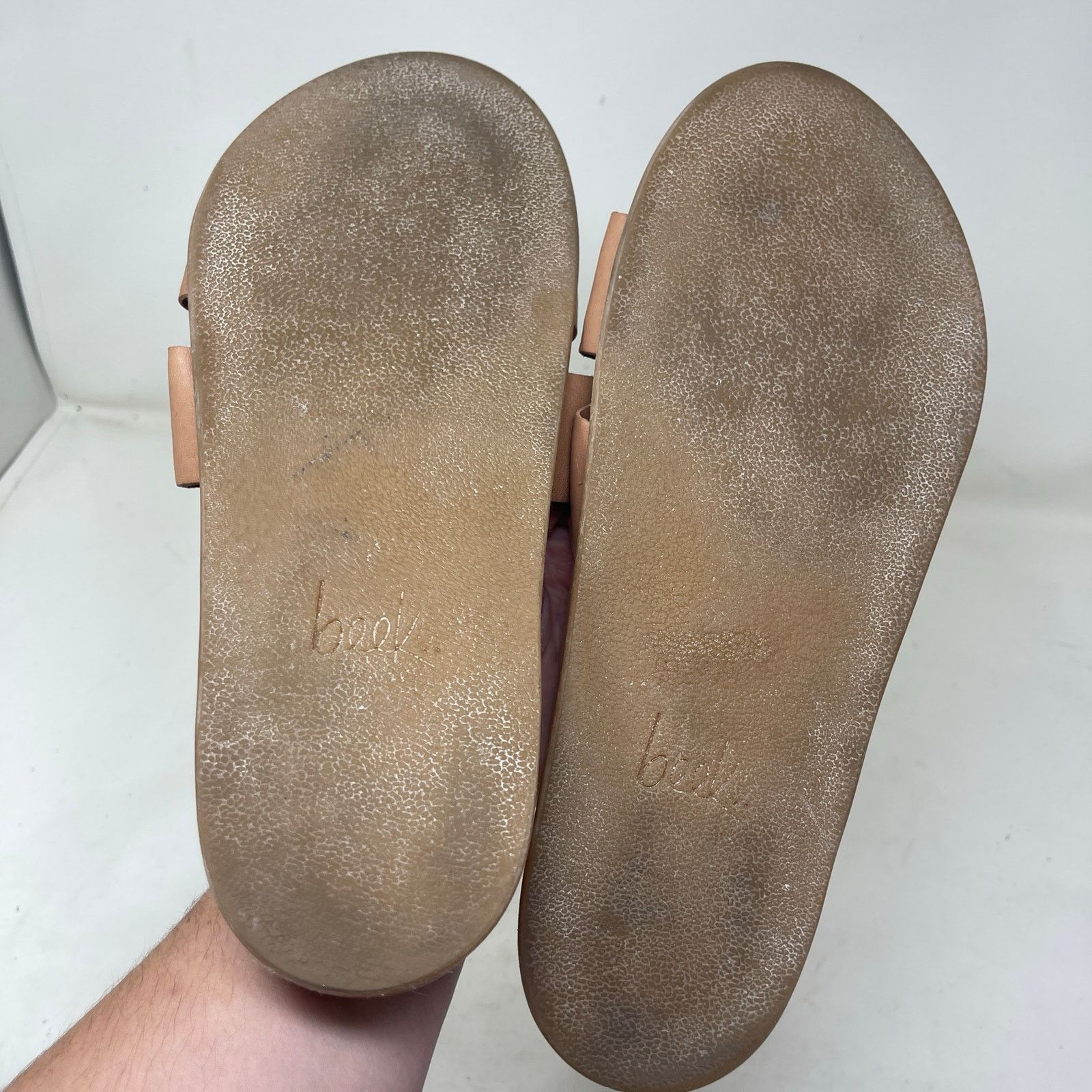 beek beek tan leather Courser Slides in Honey sz 11 Size US 11 / IT 41 - 4 Thumbnail