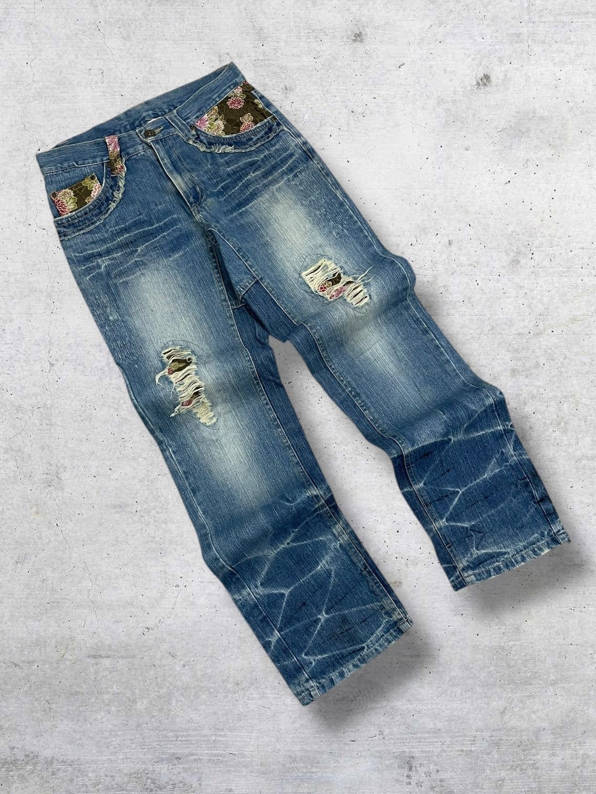 KMRii VINTAGE GURU GUMU 90S JAPAN DESIGNER DISTRESSED ICON DENIM Size US 30 / EU 46 - 2 Thumbnail