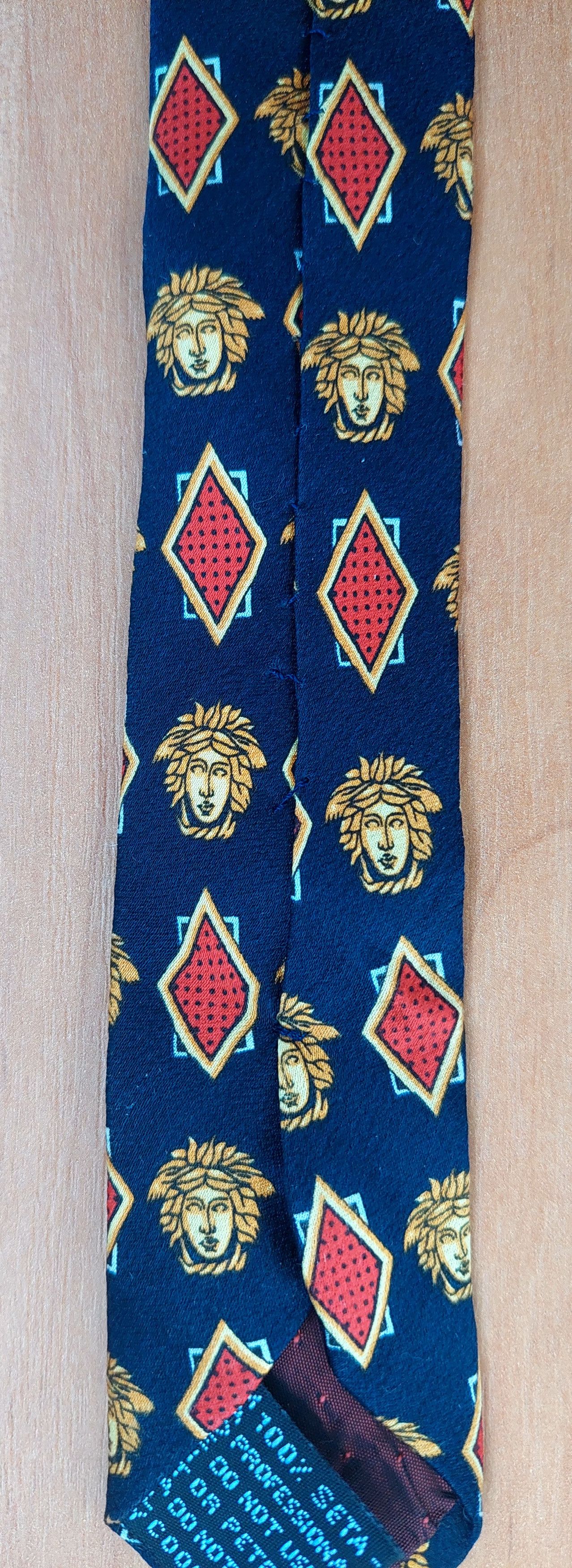 Versace Vintage Gianni Versace Medusa Silk Tie Navy Geometric 90s Size ONE SIZE - 25 Thumbnail