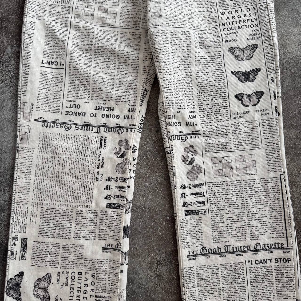 Hysteric Glamour × Japanese Brand × Vintage 2000’s Aesthetic Gazette Printed Jeans (John Galliano style) Size 27" / US 4 / IT 40 - 7 Thumbnail