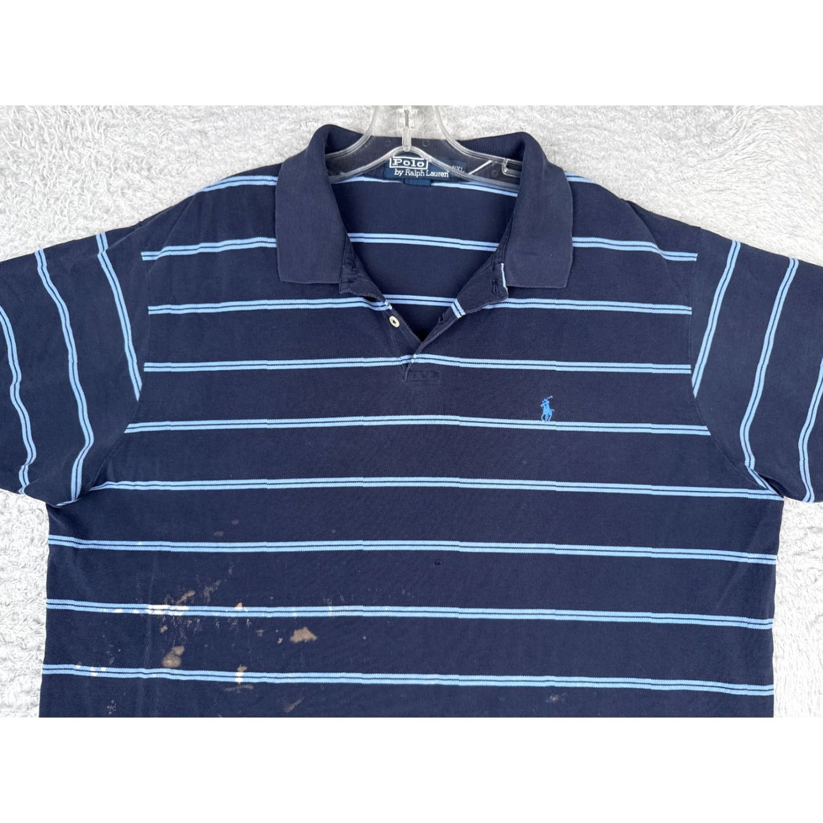 Ralph Lauren VINTAGE Polo Ralph Lauren Polo Shirt Men 2XL Blue 100% Cotton Slim Striped Polo Shirt Mens Size US XXL / EU 58 / 5 - 4 Thumbnail
