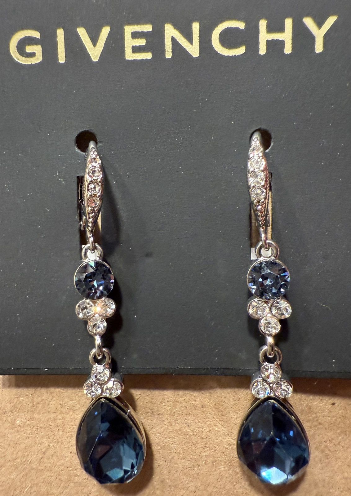 Givenchy Givenchy double-drop Crystal earrings, Rhodium Blue/Silver.. Size ONE SIZE - 6 Thumbnail