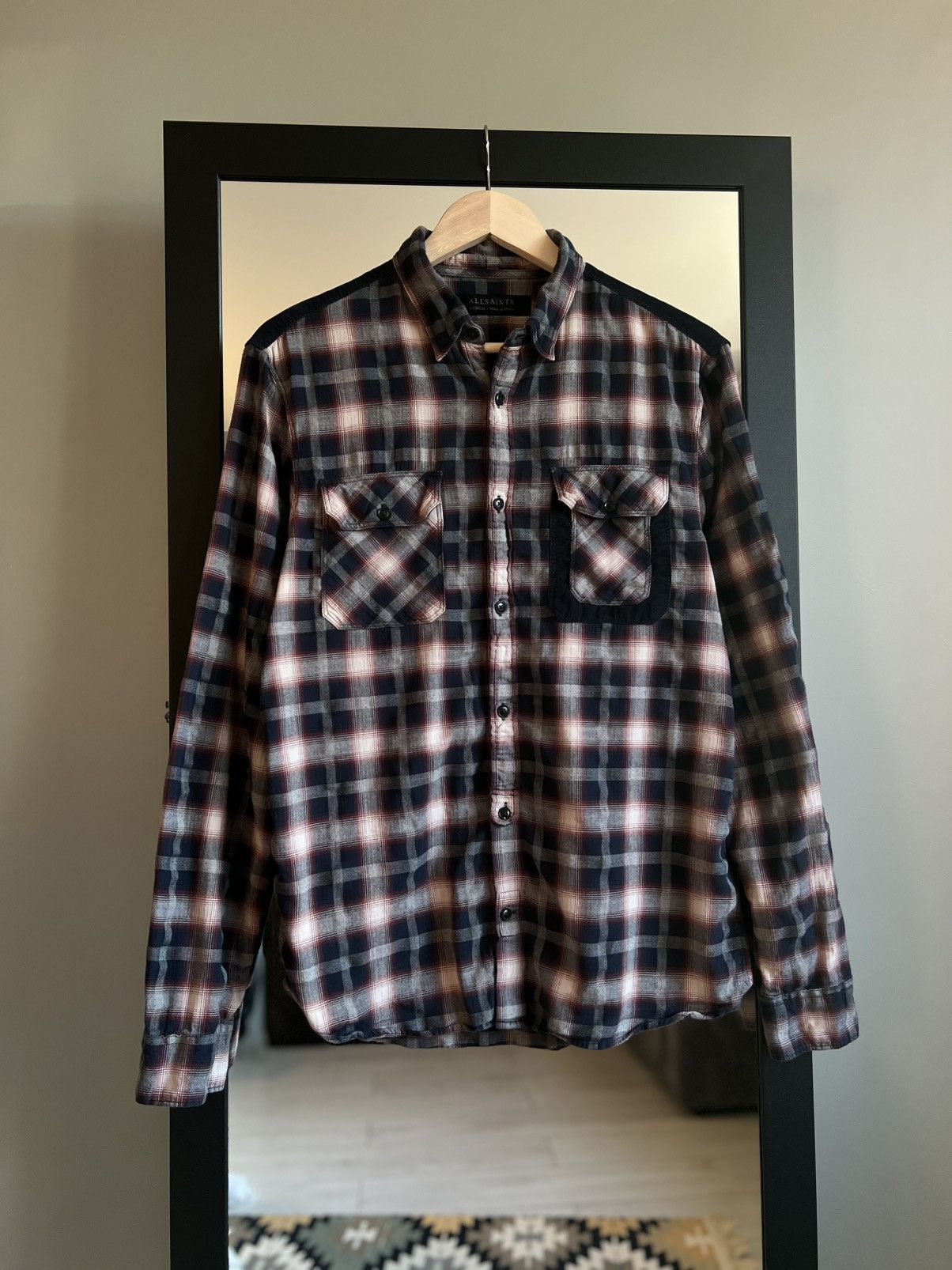 Allsaints Allsaints Plaid Corduroy Accent Cotton Flannel Shirt Size US M / EU 48-50 / 2 - 1 Thumbnail