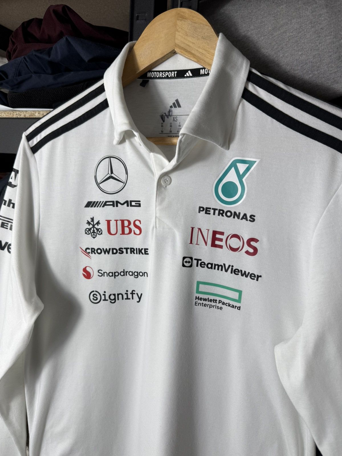 Adidas Adidas Mercedes AMG Petronas F1 Polo Shirt Motorsport Long Size US XS / EU 42 / 0 - 6 Thumbnail