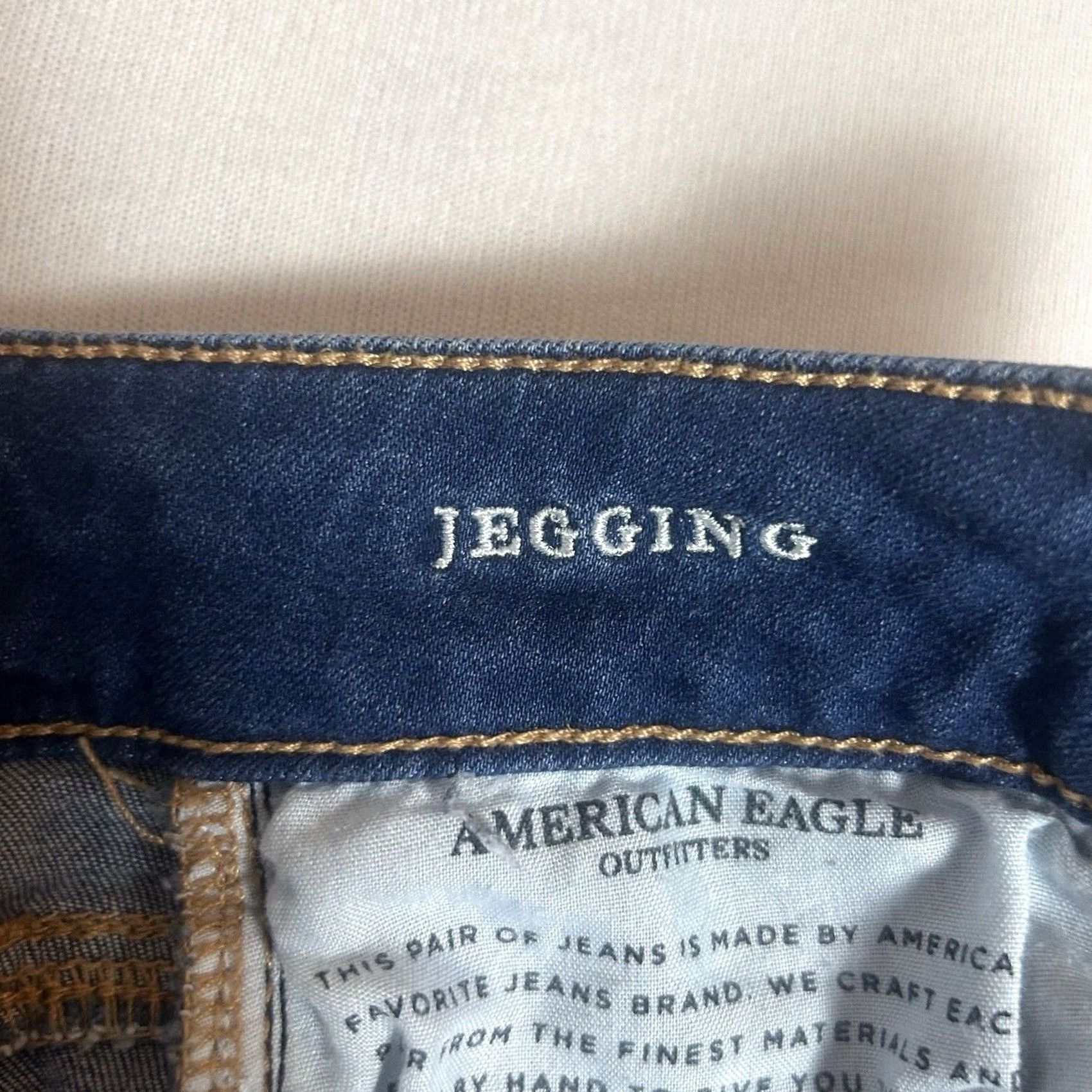 American Eagle Outfitters American Eagle Jegging Jeans Womens 2 Long Super Stretch X Blue Denim Skinny AEO Size 26" / US 2 / IT 38 - 4 Thumbnail