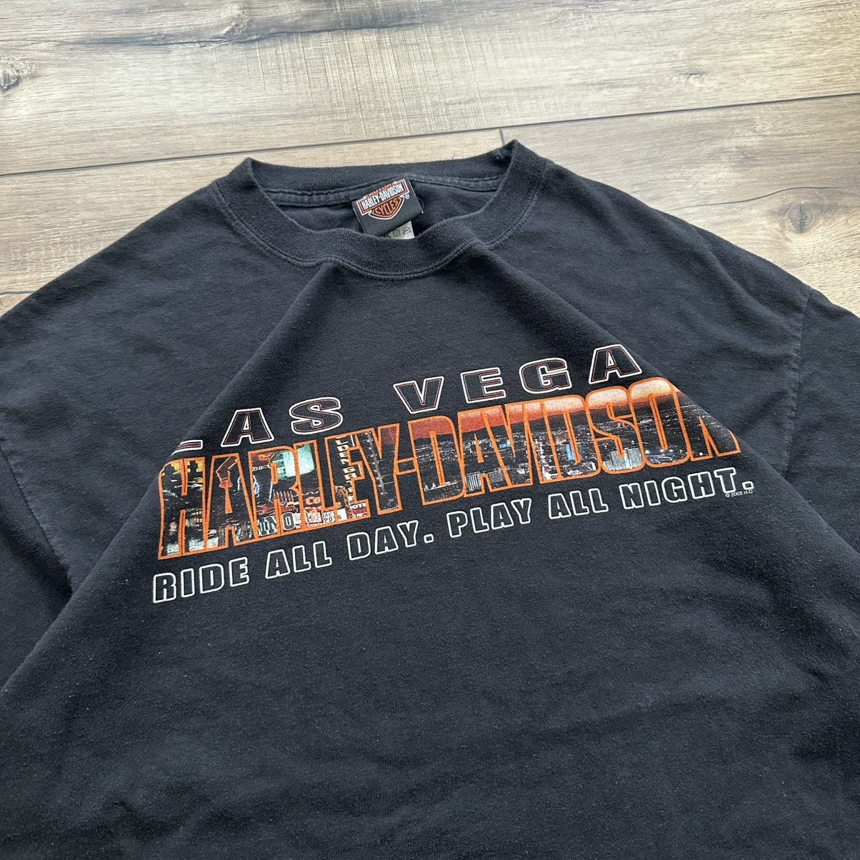 Harley Davidson Vintage 2003 Harley Davidson Las Vegas Biker Graphic Tee Size US XL / EU 56 / 4 - 5 Thumbnail