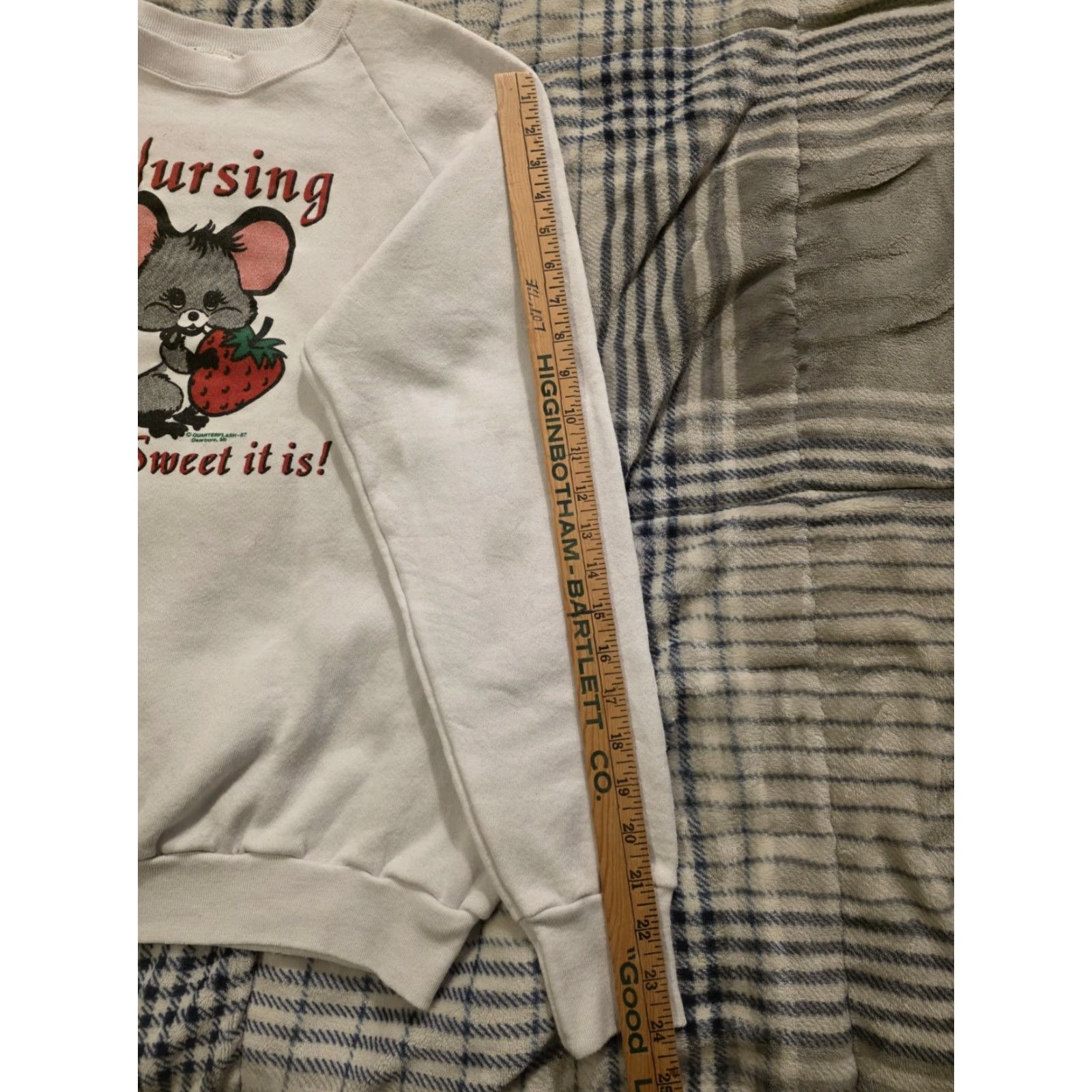 Fruit Of The Loom VINTAGE 80s Fruit Of The Loom Sweatshirt USA White Long Sleeve Crew Neck Graphic Print Pullover Unisex Adults L Size US L / EU 52-54 / 3 - 7 Thumbnail