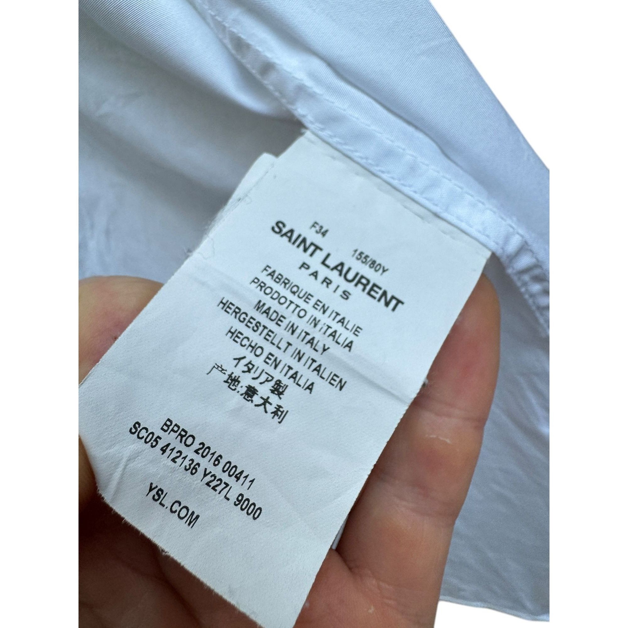 Saint Laurent Paris White Shirt Size XS / US 0-2 / IT 36-38 - 4 Thumbnail