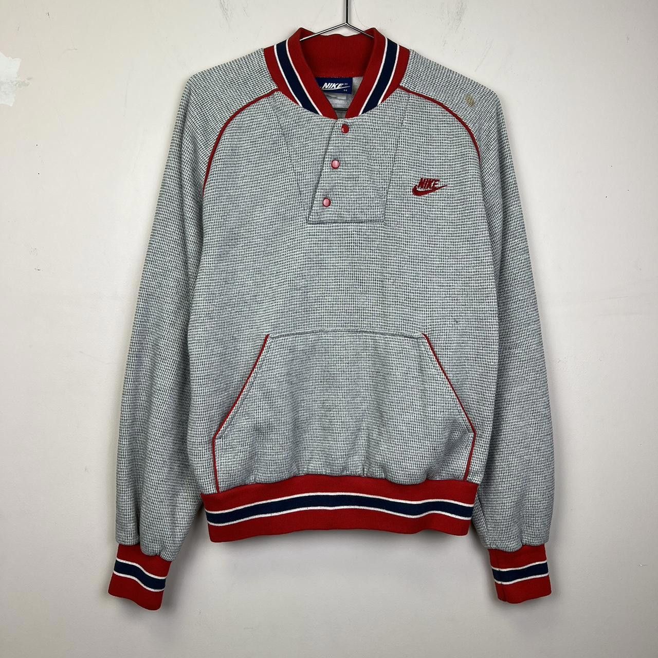 Nike Nike Vintage Gray Pullover Sweatshirt - Red Trim 80s Size US M / EU 48-50 / 2 - 1 Thumbnail