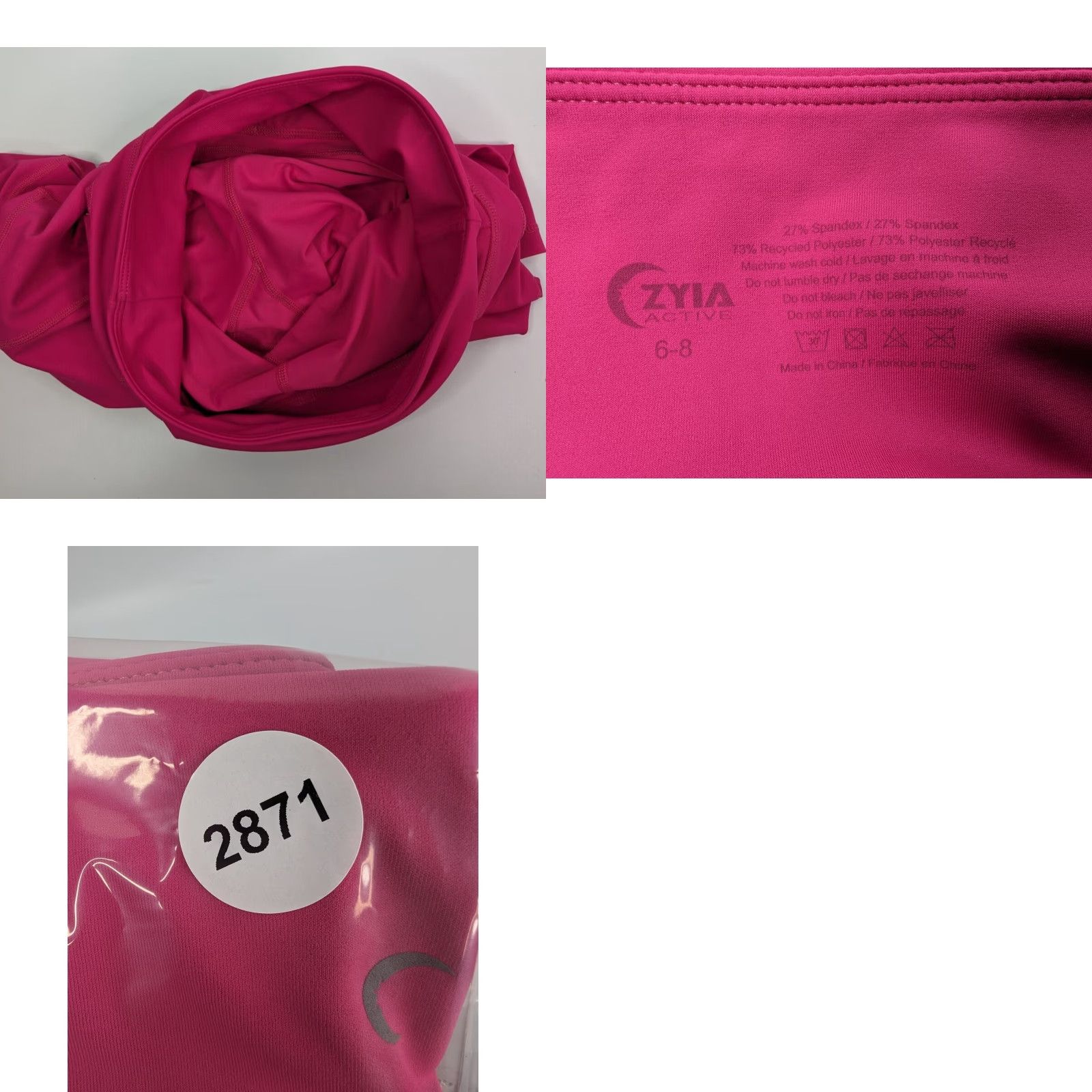 Pinko ZYIA Active Light n Tight Capri 20” Size 6-8 Pink Hot Pink Women's Capri Leggings Skinny 20” Length CrossFit Yoga Running Gym & Training Size ONE SIZE - 8 Thumbnail