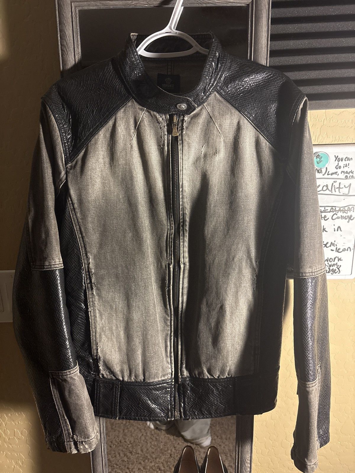 Versace Vintage versace moto jacket Size US L / EU 52-54 / 3 - 7 Thumbnail