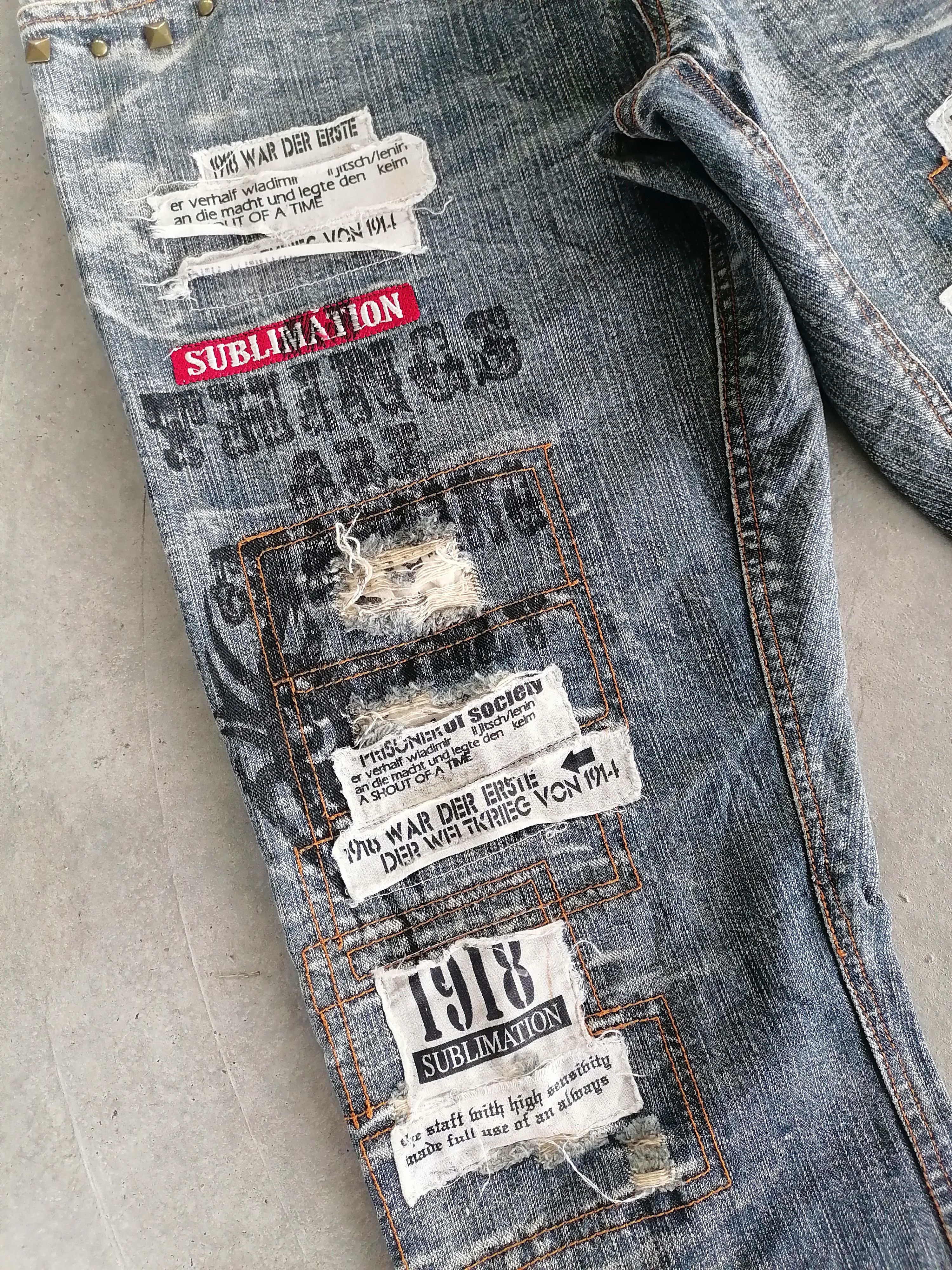 Seditionaries Flare Jeans In The Attic Gothic Erd Distressed Denim Pants Size US 31 - 5 Thumbnail