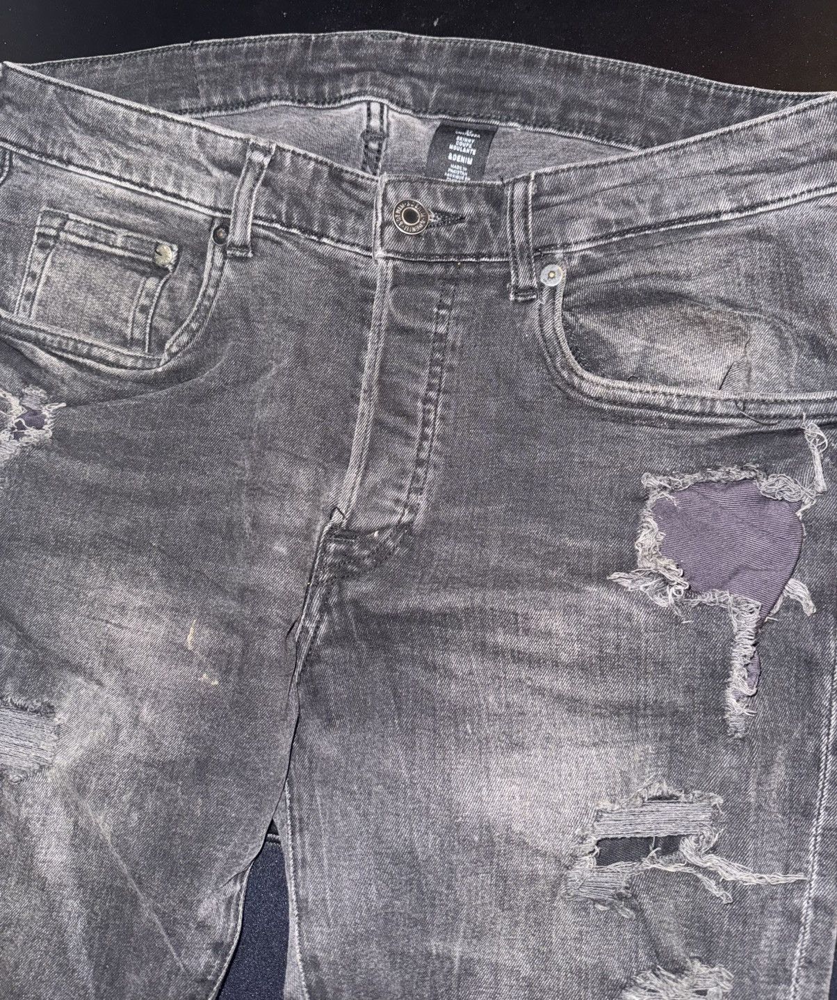 Other Men Black Ripped Skinny Jeans Size US 32 / EU 48 - 6 Thumbnail