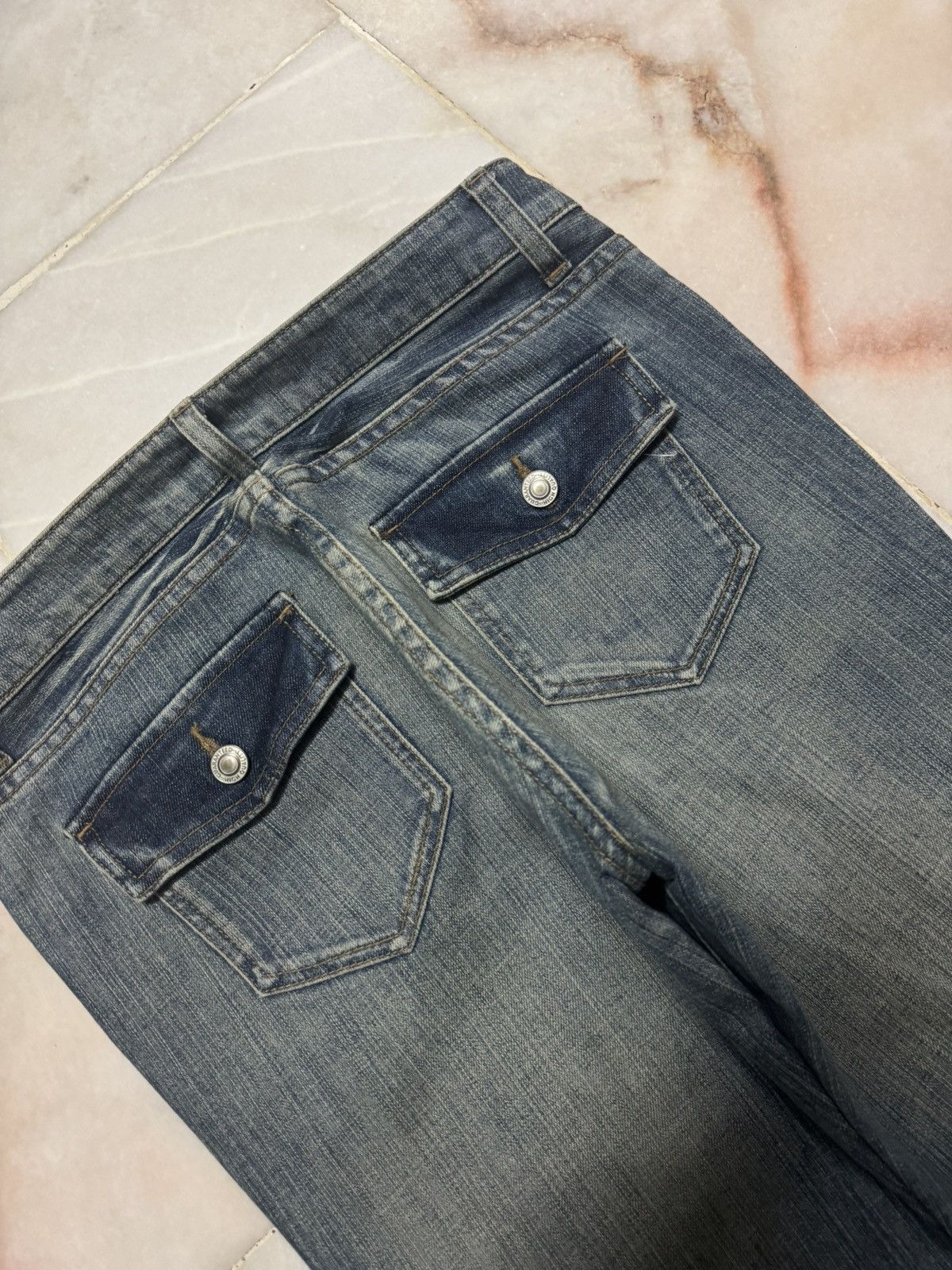 Japanese Brand 💥BOOTCUT💥JAPANESE TOPVALU RUSTY MUDWASH FLARED JEANS Size US 28 / EU 44 - 12 Thumbnail