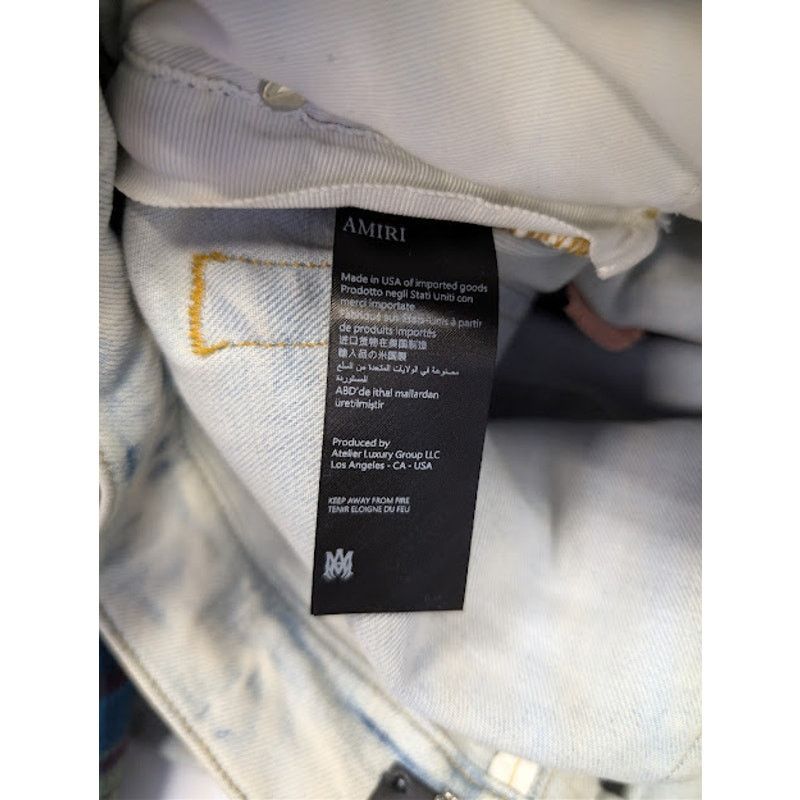 Amiri o1rshd1 MX1 Suede Denim Jeans in Medium Indigo Size US 32 / EU 48 - 19 Thumbnail