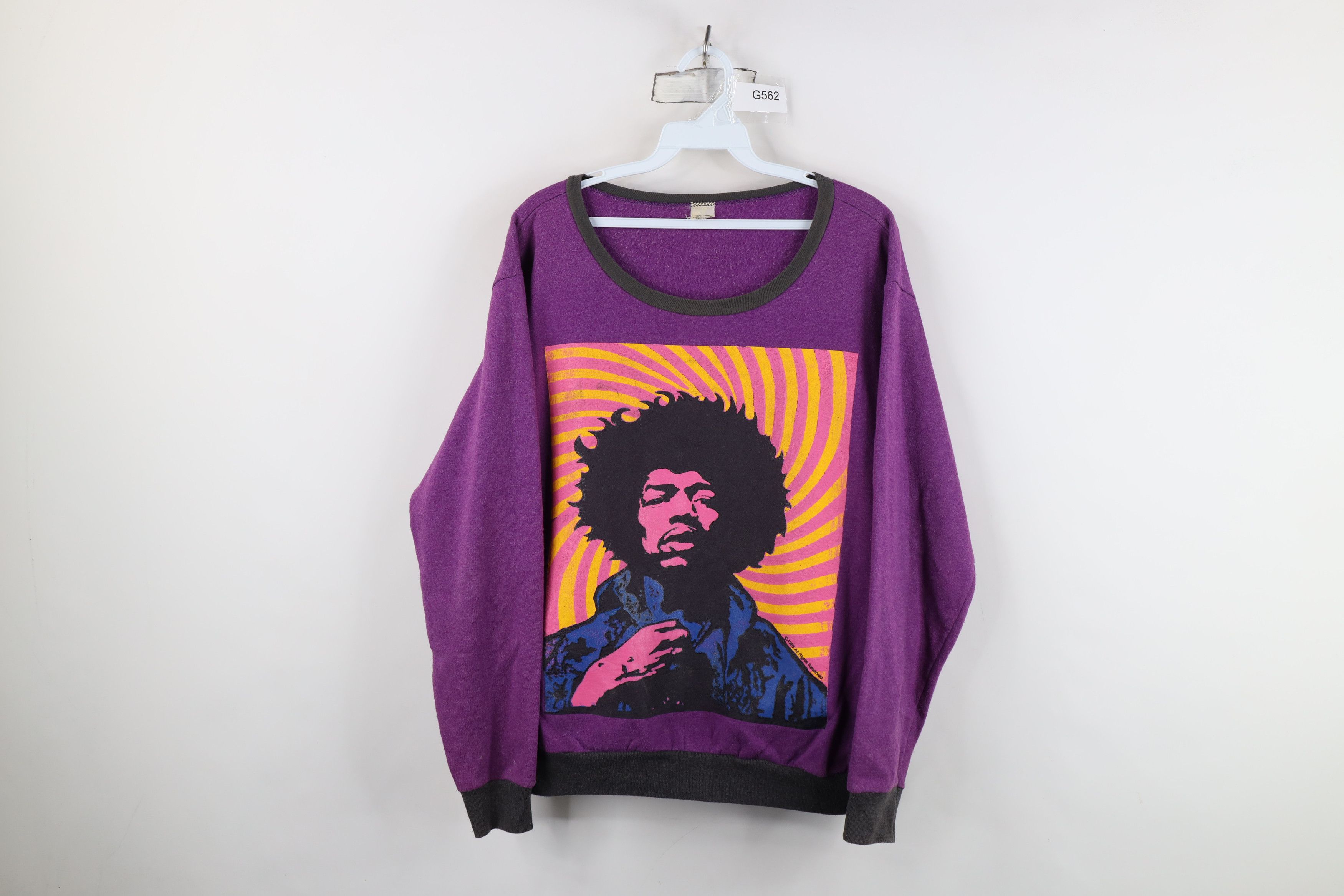 Vintage Vintage 80s Jimi Hendrix Experience Band Ringer Sweatshirt Size XXL / US 16-18 / IT 52-54 - 1 Thumbnail