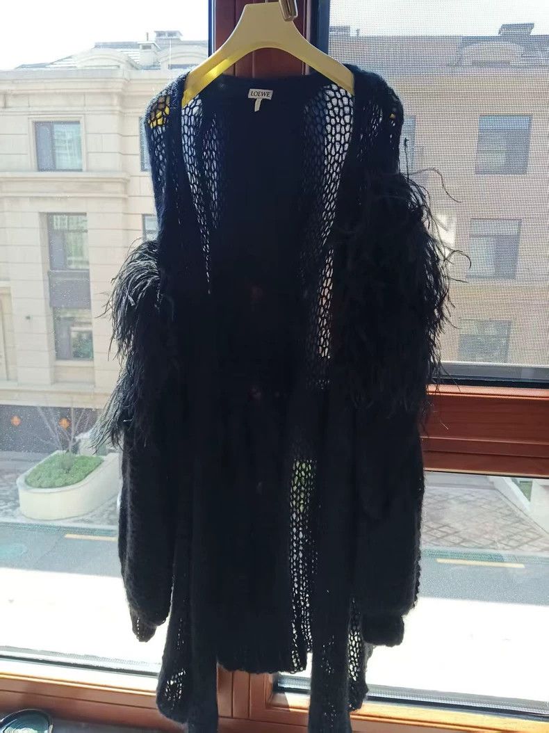 Loewe LOEWE Black mink cardigan Size S / US 4 / IT 40 - 1 Thumbnail