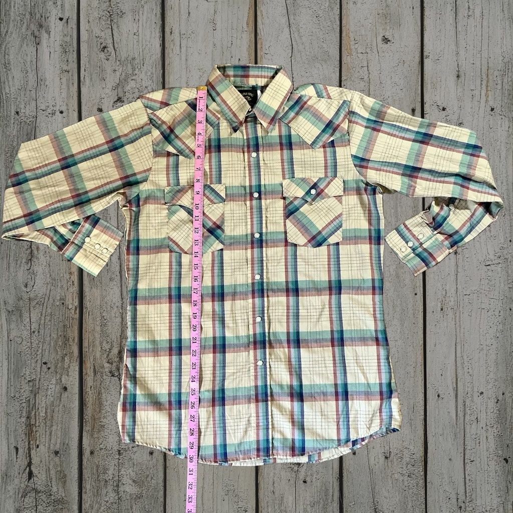Vintage Saddle King Pearl Snap Western Shirt Men's M White 80s Usa, Men's