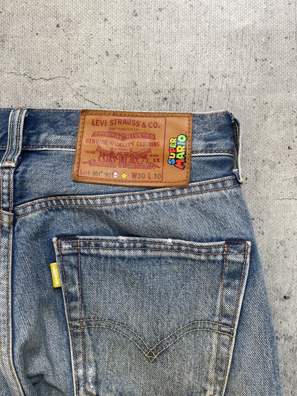 Levi's Levis 501 93 Big E x Super Mario Selvedge Jeans Size US 30 / EU 46 - 3 Thumbnail
