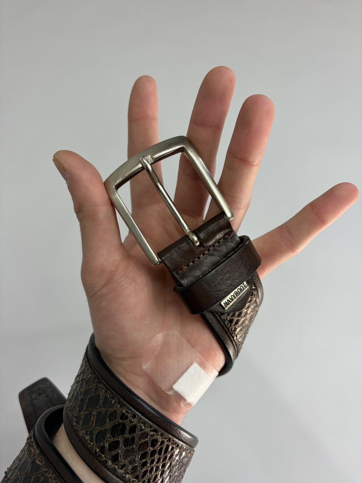 Hysteric Glamour Gothic Leather Belt with Sculpted Metal Panels LGB Vibe Size 36 - 14 Thumbnail