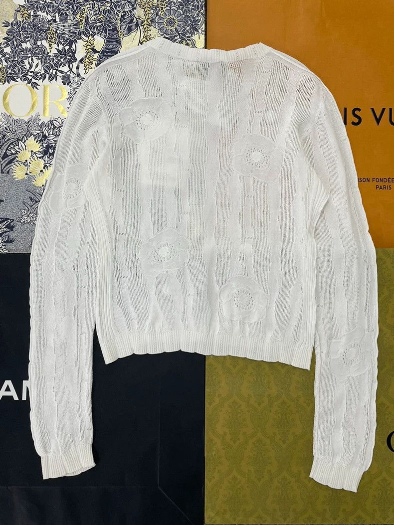 Chanel chanel White camelia hollow knit long sleeves Size XS / US 0-2 / IT 36-38 - 3 Thumbnail