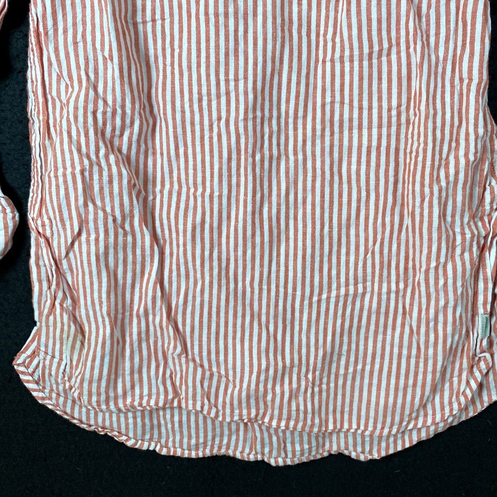 Eddie Bauer Eddie Bauer Women Shirt Orange White Striped Linen Blend Long Sleeve VNeck XS Blouse Shirt Ladies Seasonal Casual Size XS / US 0-2 / IT 36-38 - 3 Thumbnail