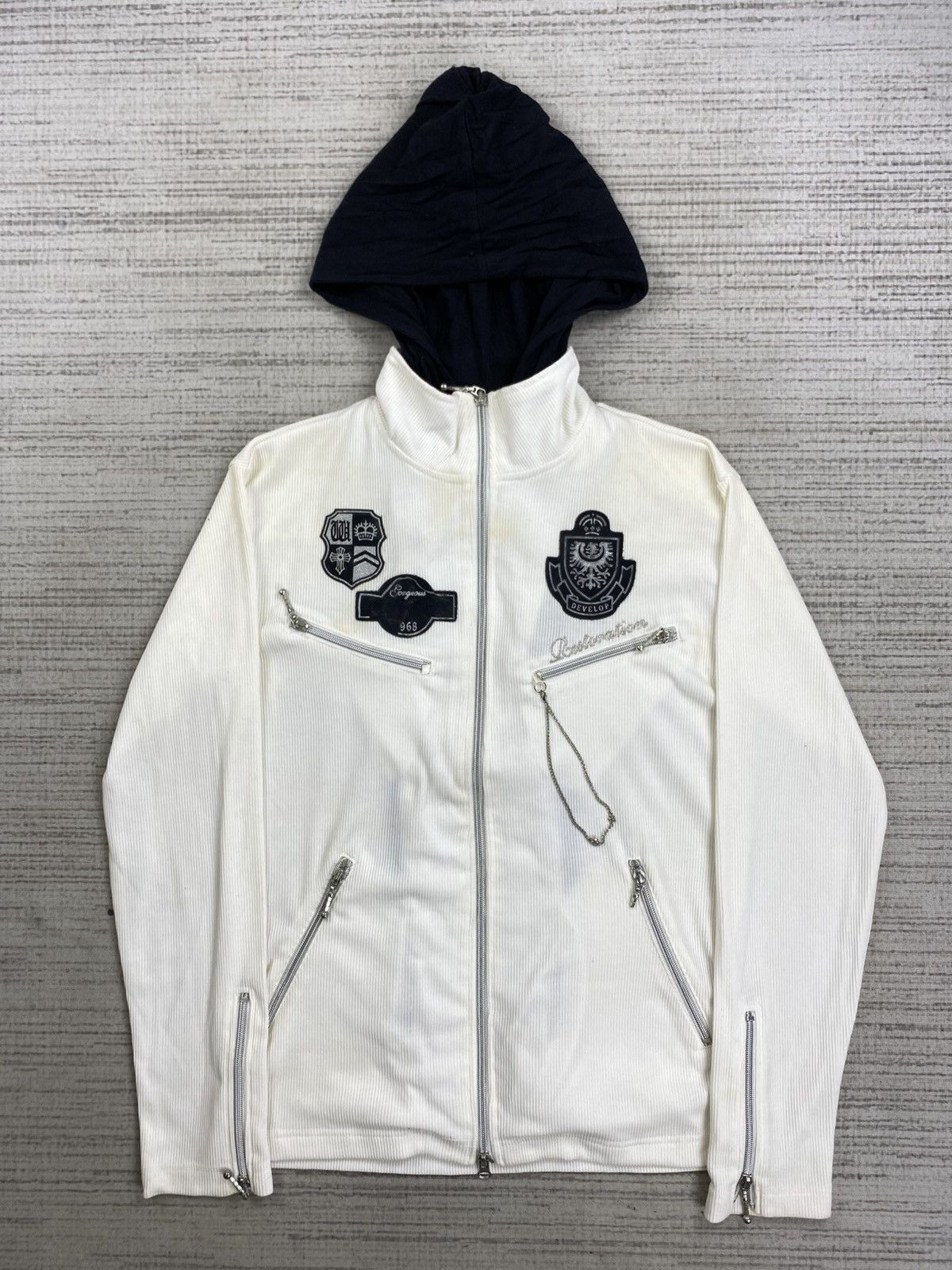 Japanese Brand Vintage Wild Life Punk Style Detachable Hoodie Zipper Jacket Size US M / EU 48-50 / 2 - 6 Thumbnail