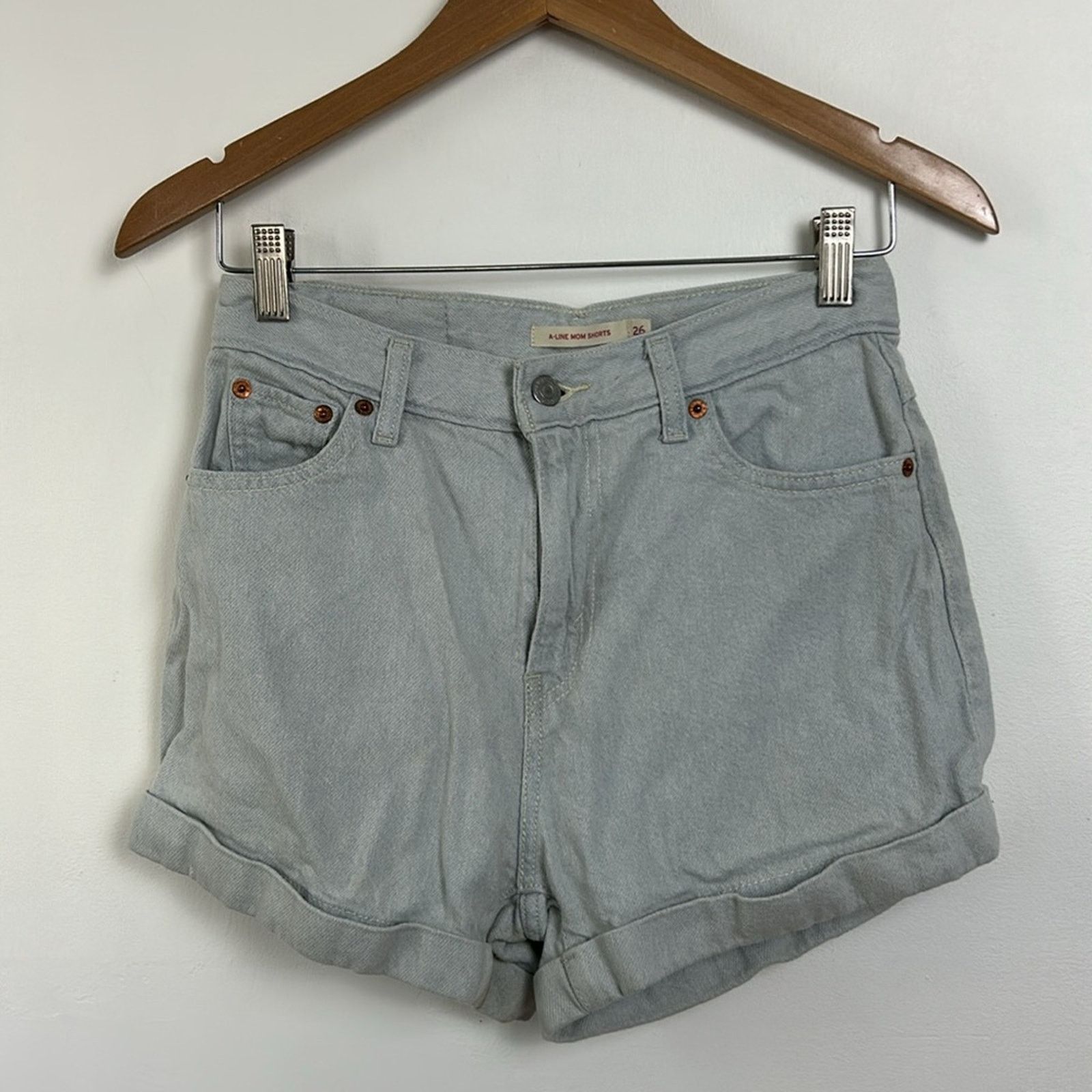 Levi's Levi’s A-Line Mom Denim Shorts Size 26" / US 2 / IT 38 - 2 Thumbnail