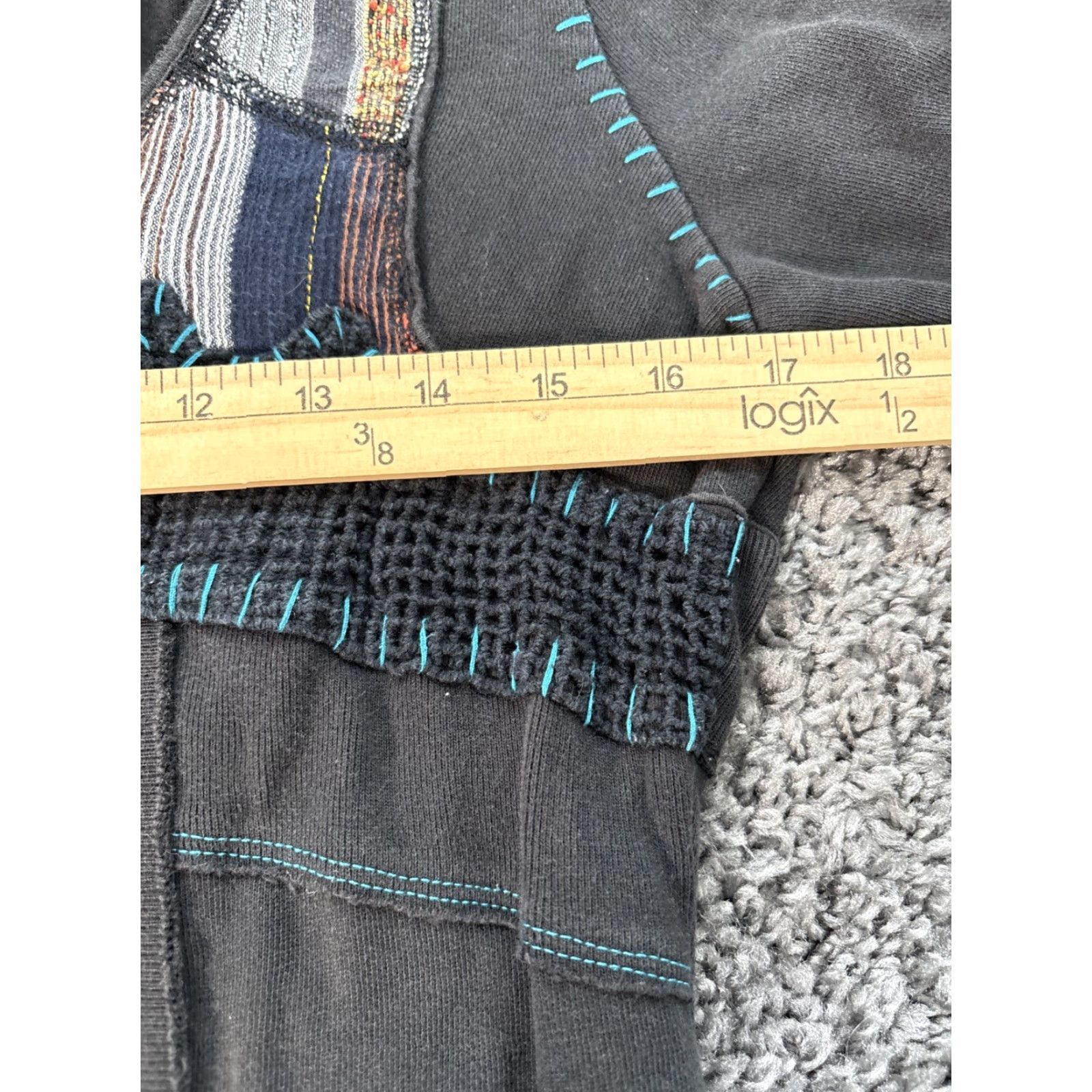 Free People VINTAGE Free People Hoodie Womens Small Black Boho Patchwork Y2K Bohemian Pullover Womens Size S / US 4 / IT 40 - 3 Thumbnail