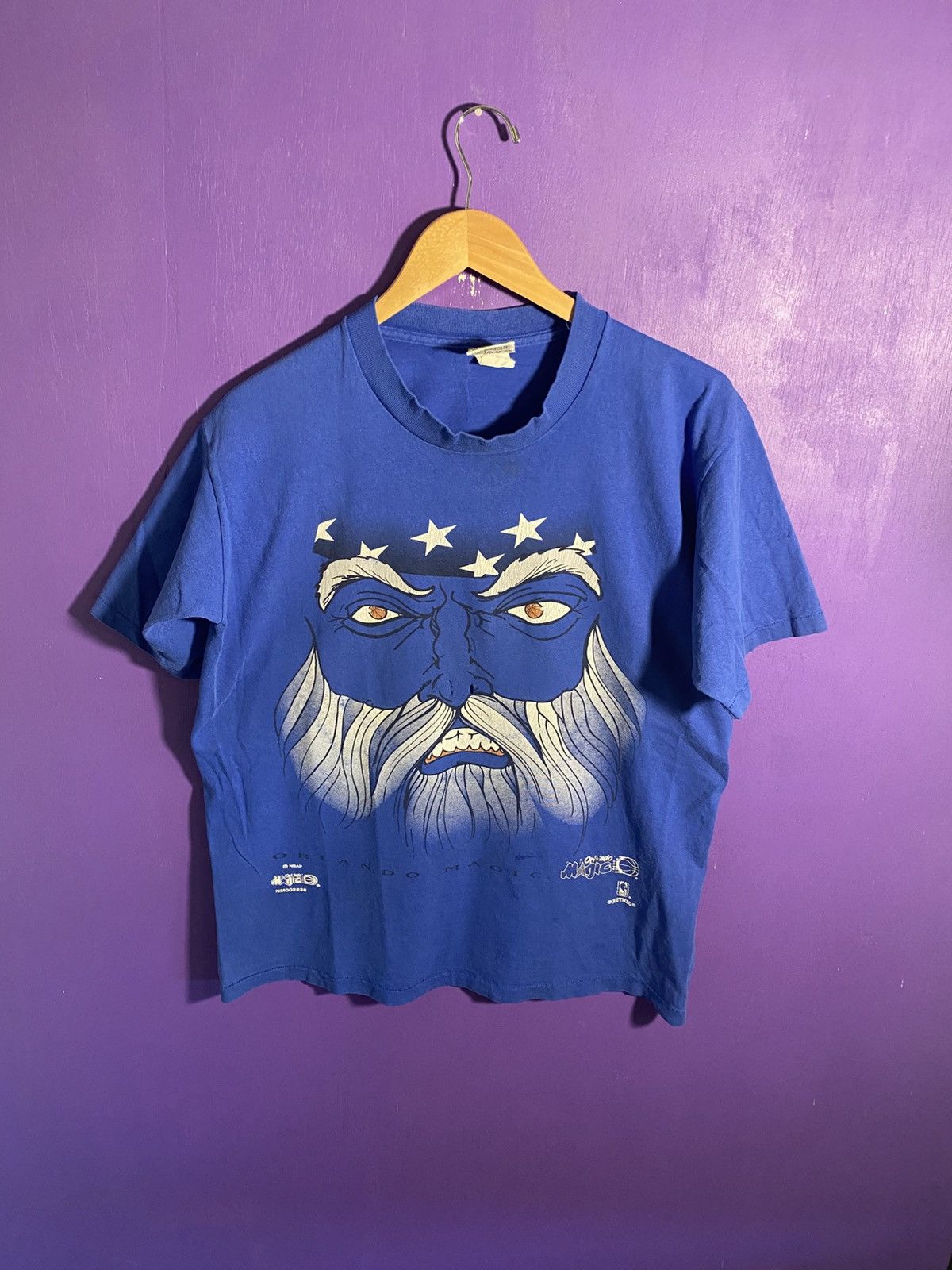 NBA × Nutmeg × Vintage Vintage 90s Nutmeg Orlando Magic wizard face t-shirt Size US L / EU 52-54 / 3 - 1 Thumbnail