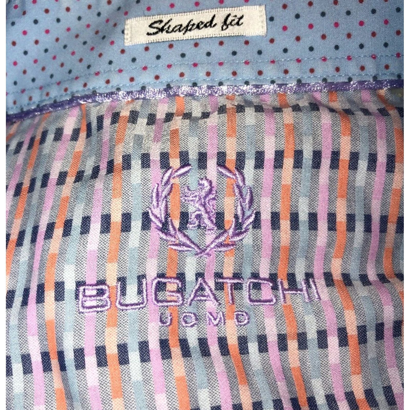 BUGATCHI Bugatchi Uomo Shirt Long Sleeve Button Front Shaped Fit L Multicolor Mens Size US L / EU 52-54 / 3 - 6 Thumbnail